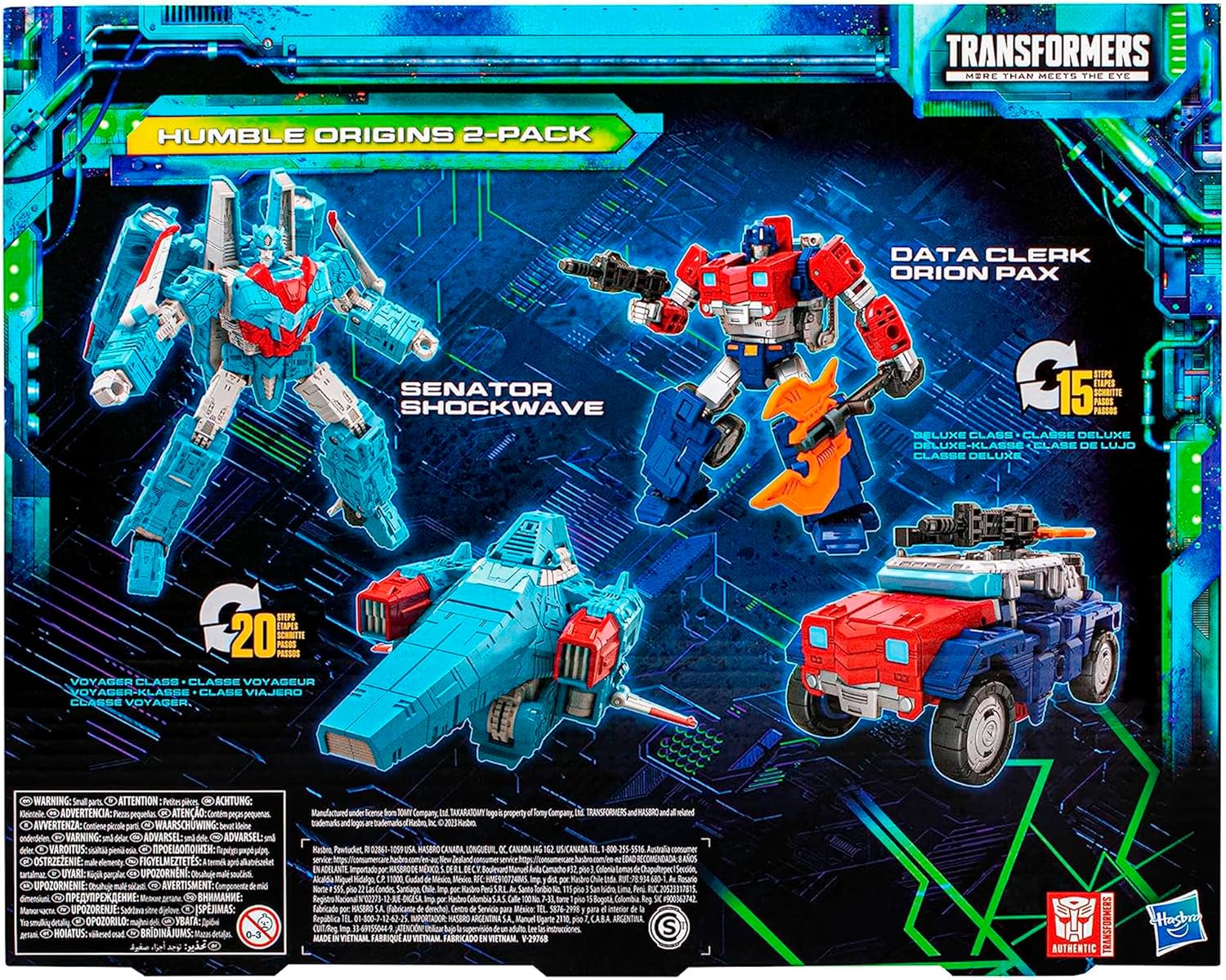 Transformers Legacy Evolution Voyager Shockwave & Deluxe Orion Pax Figures 2-Pack for Kids 8+