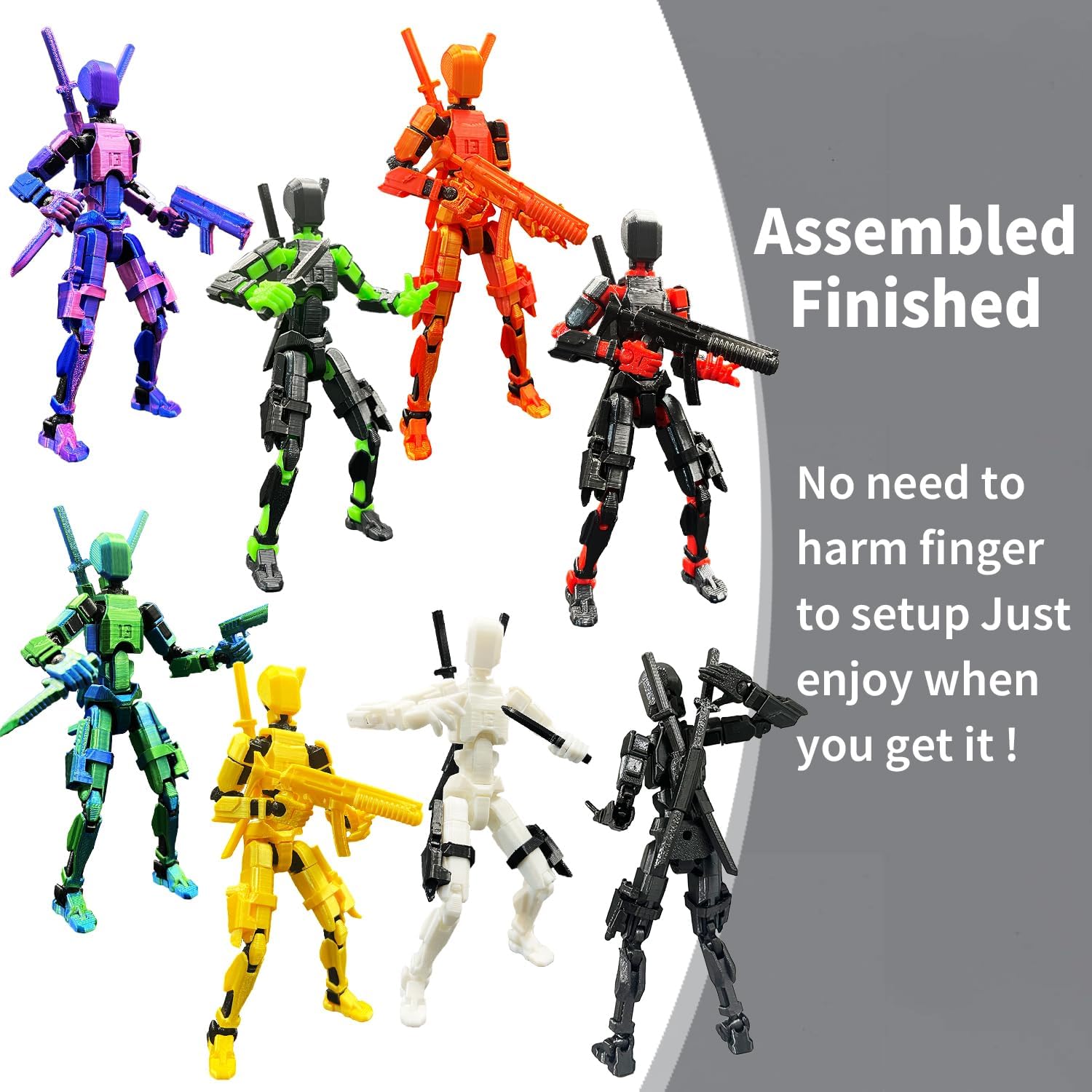 T13 ACTION FIGURE SET 3D PRINTED MULTI-JOINTED TITAN 13 ACTION FIGURES LUCKY MOBILE ROBOT NOVA T-13 DESKTOP DECORATIONS GAME LOVERS TOYS BLUE PURPLE