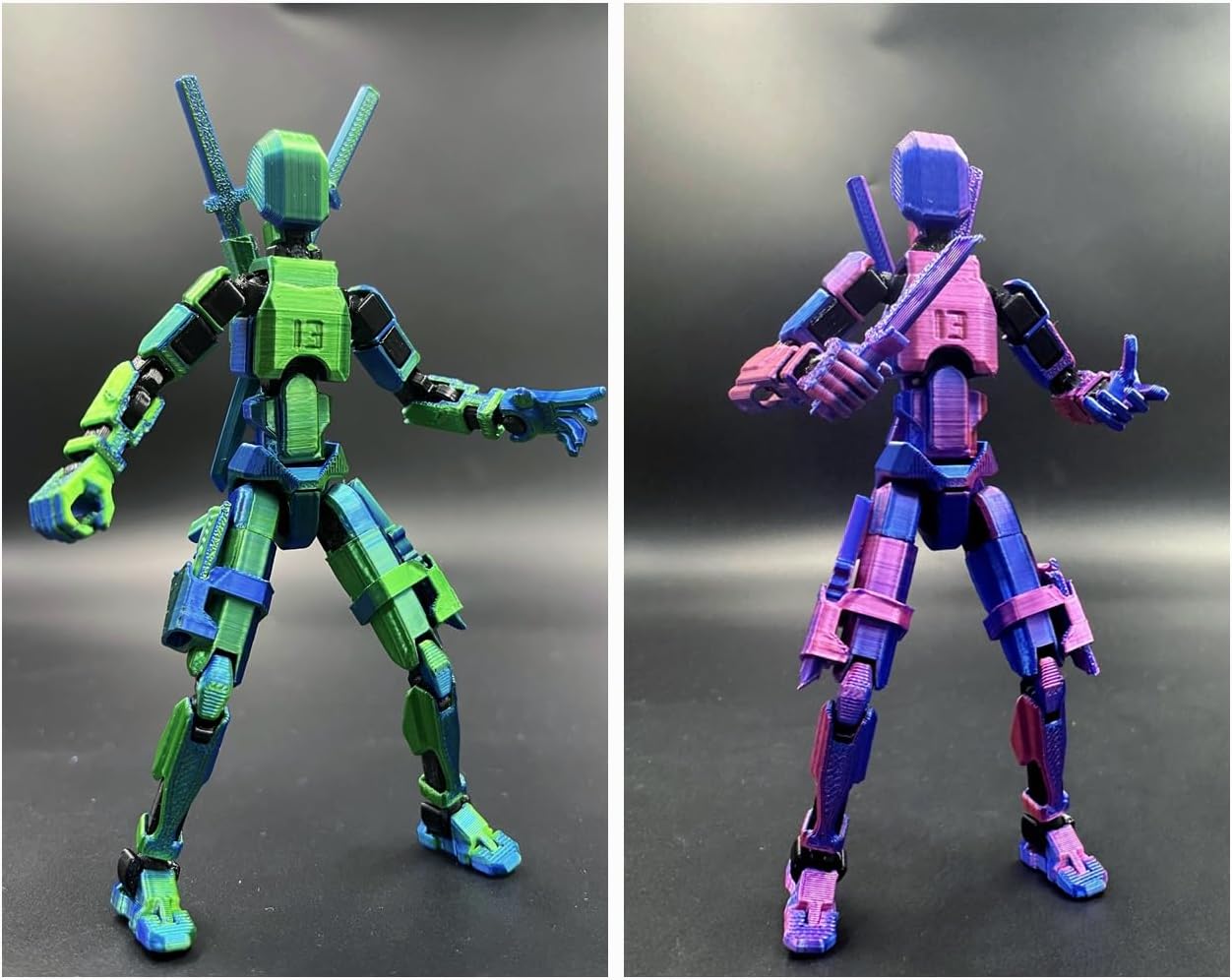 T13 ACTION FIGURE SET 3D PRINTED MULTI-JOINTED TITAN 13 ACTION FIGURES LUCKY MOBILE ROBOT NOVA T-13 DESKTOP DECORATIONS GAME LOVERS TOYS BLUE PURPLE