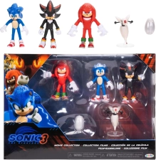 Sonic 3 Movie Action Figures 2.5 Inch Movie Collector Toy Multi-Pack Sonic Knuckles Shadow Buzz Bomber Drone Officially Licensed Toys