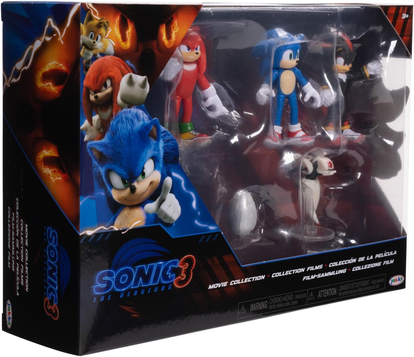 Sonic 3 Movie Action Figures 2.5 Inch Movie Collector Toy Multi-Pack Sonic Knuckles Shadow Buzz Bomber Drone Officially Licensed Toys