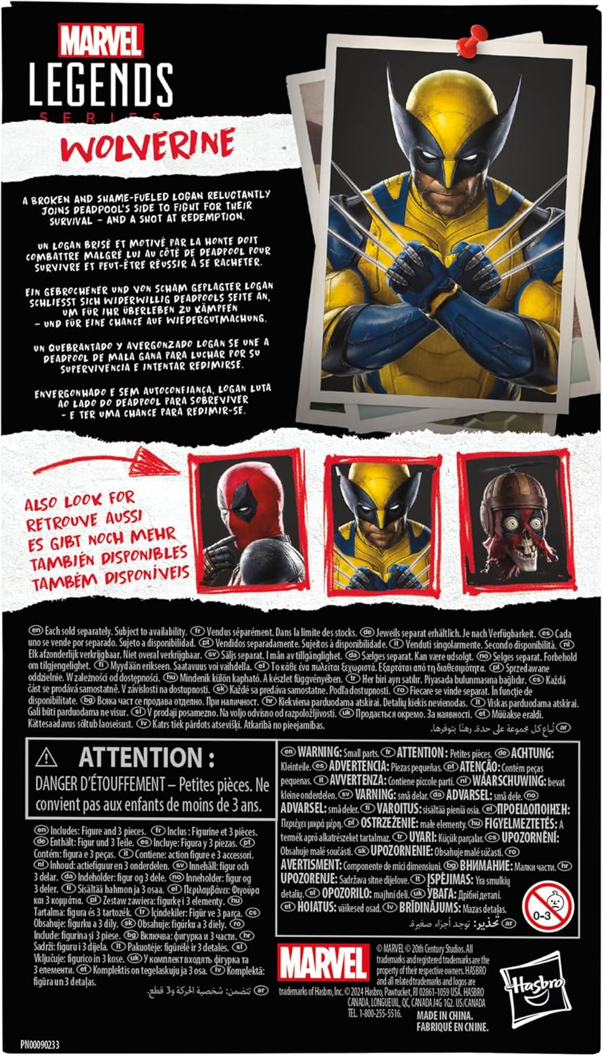 Marvel Legends Series Wolverine Deadpool Wolverine Collectible 6 Inch Action Figure Adults Ages 14 Up