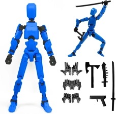 Titan 13 Action Figure New Robot with Accessories 3D Printed Multi-Articulated Virtual Desktop Decoration Blue 1 Piece