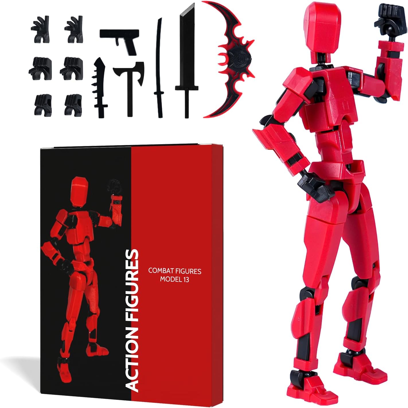 MODEL 13 MULTI-JOINTED MOVABLE ACTION FIGURE SET IN GIFT BOX PACKAGING - IDEAL GIFT FOR LOVED ONES AND FRIENDS