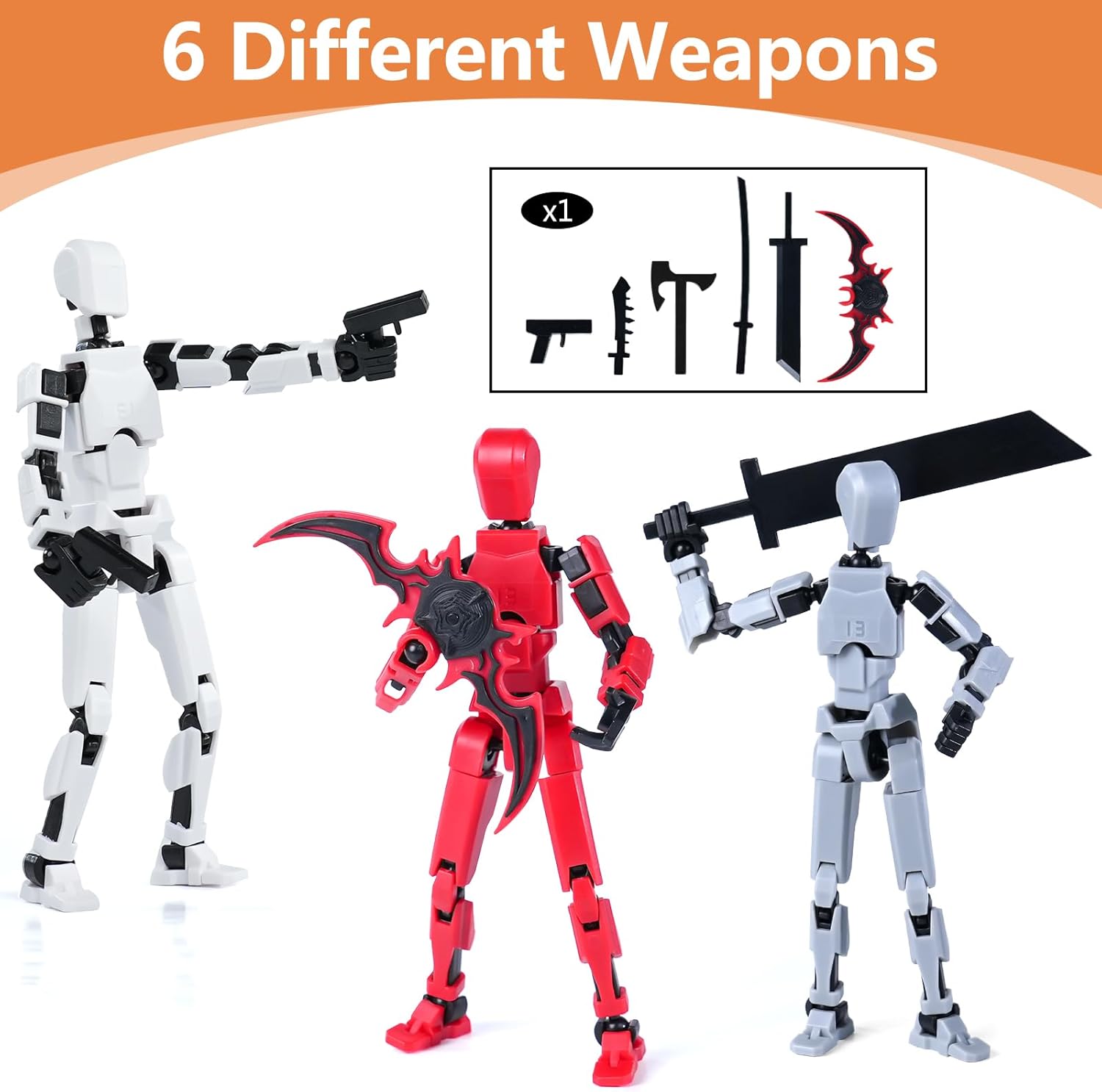 MODEL 13 MULTI-JOINTED MOVABLE ACTION FIGURE SET IN GIFT BOX PACKAGING - IDEAL GIFT FOR LOVED ONES AND FRIENDS