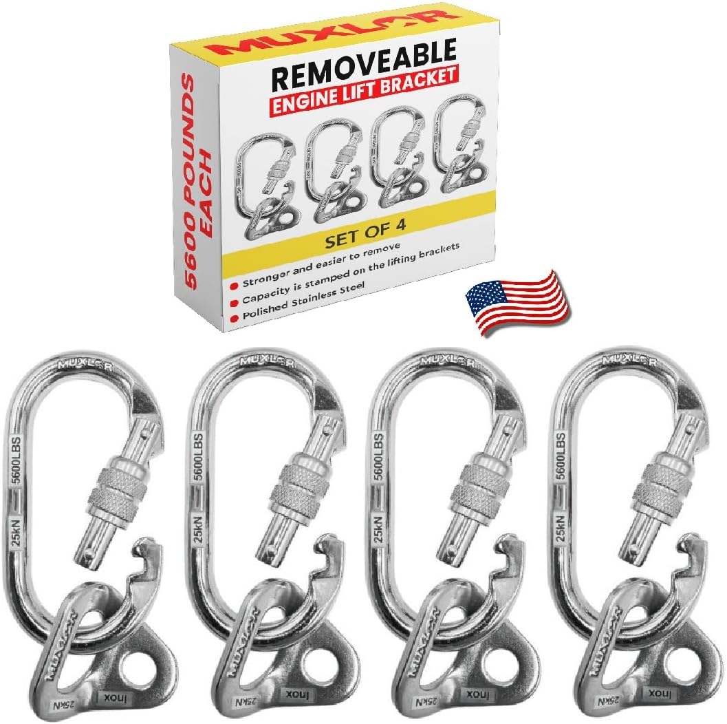 5600 LB REMOVABLE ENGINE LIFT BRACKET FOR CRATE ENGINE HOIST ENGINE LIFT PLATE LIFTING CHAINS ENGINE SUPPORT BAR TRANSMISSION JACK ADAPTER TRUCK CRANE LIFTING SLING