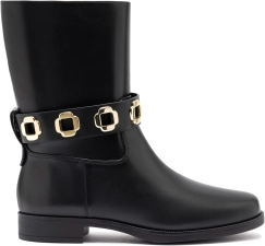 Larroude 8 Black High Heel Leather Sandals for Women