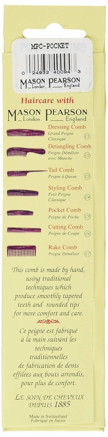 Mason Pearson Pocket Comb 0.1 lb Lightweight Hair Styling Tool