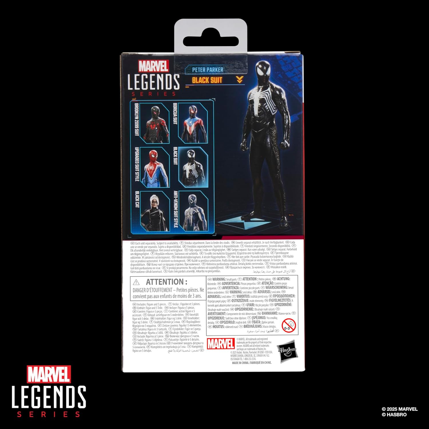 Hasbro Spider-Man Marvel Legends Gamerverse Peter Parker Black Suit Action Figure 6 Inch Toy