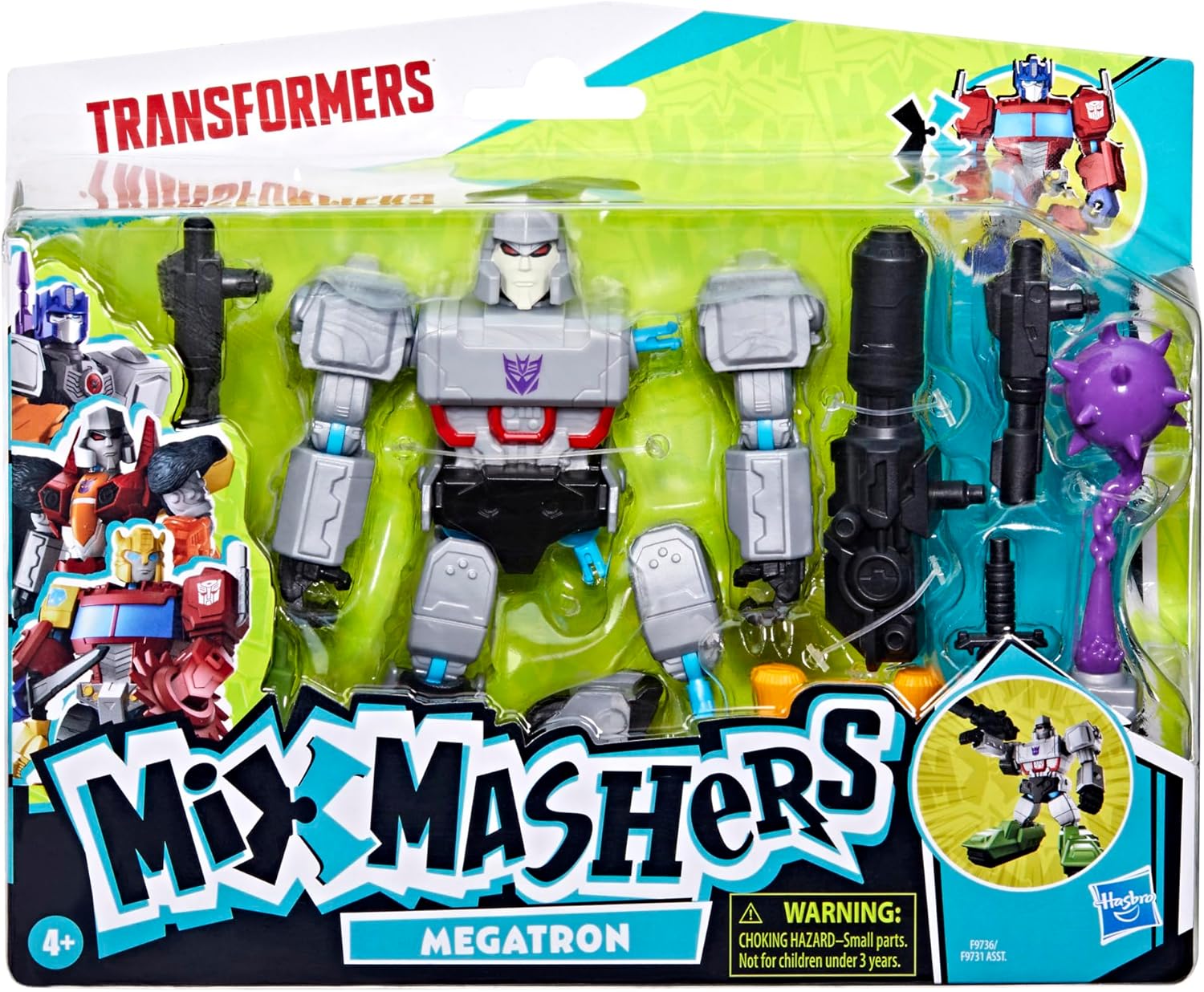 Transformers MixMashers Megatron Custom Mix Match Deluxe Action Figure Accessories 5-Inch-Scale Robot Toys for Kids Ages 4+