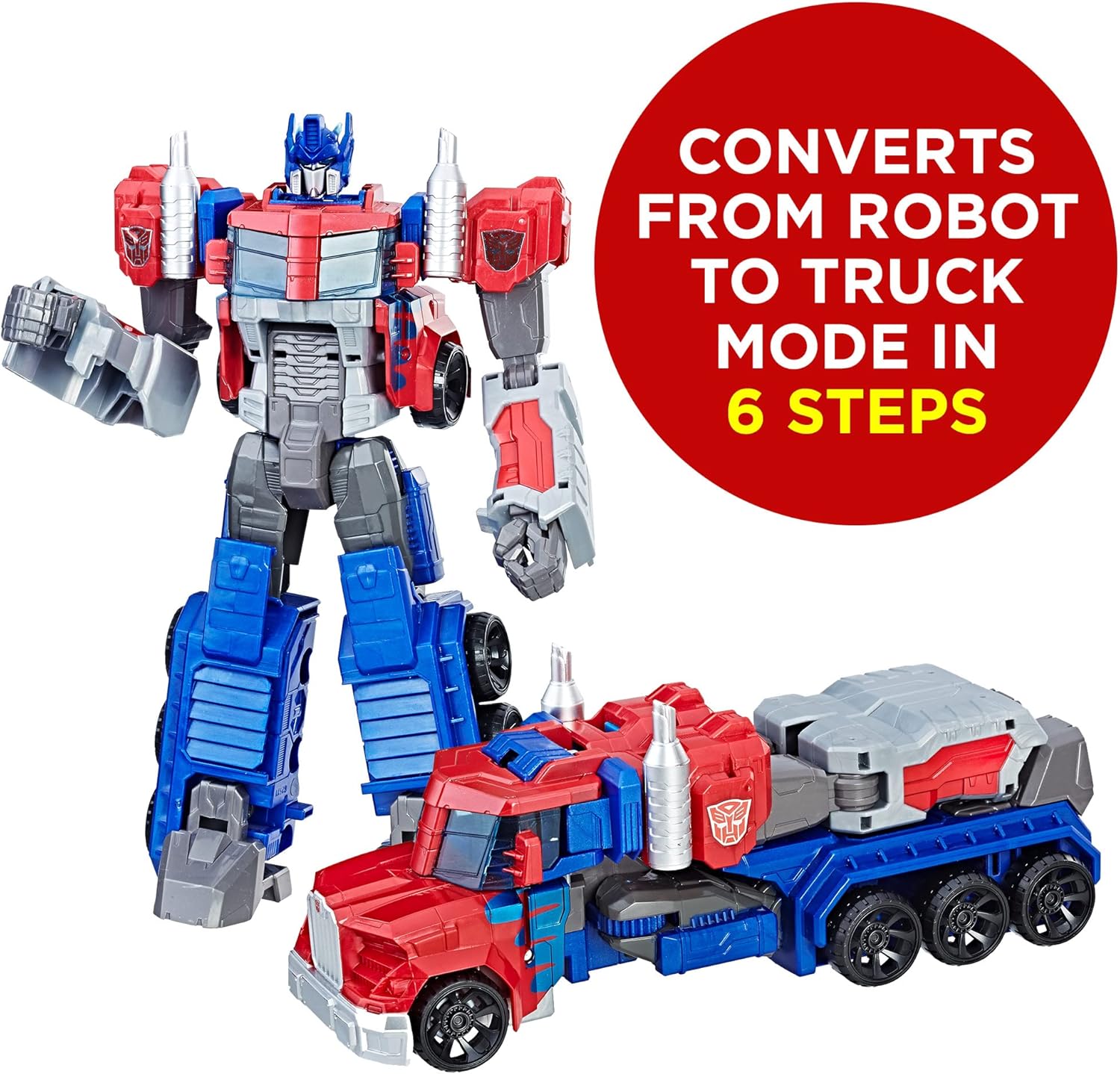 Transformers Heroic Optimus Prime Action Figure - Large-Scale Toy Truck - Kids 6+, 11-inch
