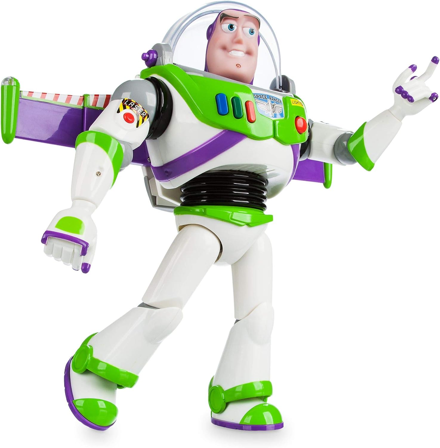 Disney Store Buzz Lightyear Interactive Talking Action Figure Toy Story 10+ English Phrases Interacts Other Figures Toys