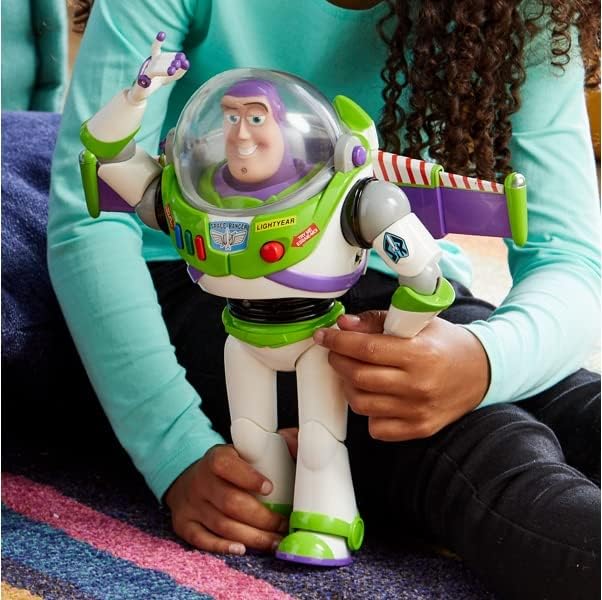 Disney Store Buzz Lightyear Interactive Talking Action Figure Toy Story 10+ English Phrases Interacts Other Figures Toys