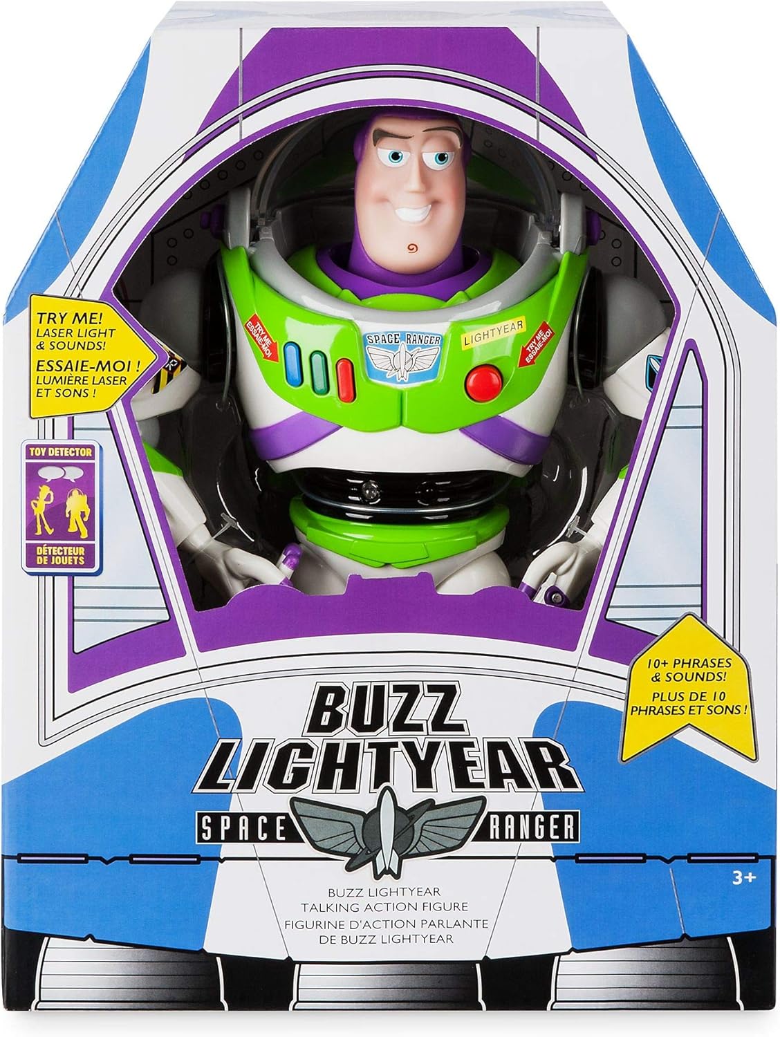 Disney Store Buzz Lightyear Interactive Talking Action Figure Toy Story 10+ English Phrases Interacts Other Figures Toys
