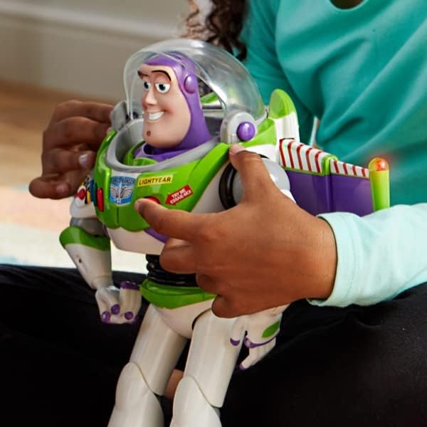 Disney Store Buzz Lightyear Interactive Talking Action Figure Toy Story 10+ English Phrases Interacts Other Figures Toys