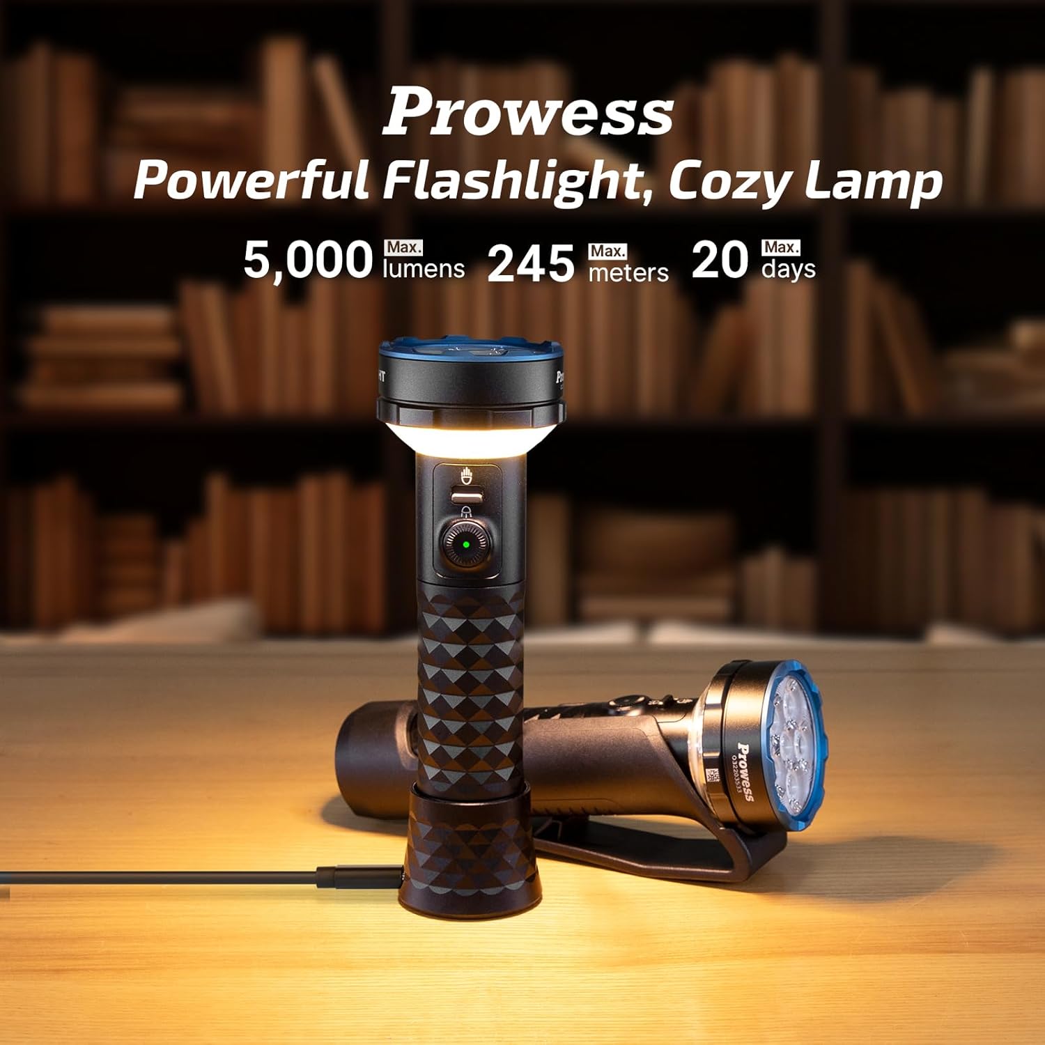 OLIGHT Prowess Rechargeable High Lumen Flashlights 5000lms Super Bright Flashlight Holster High-Efficiency USB-C Charging LED Bidirectional Lighting