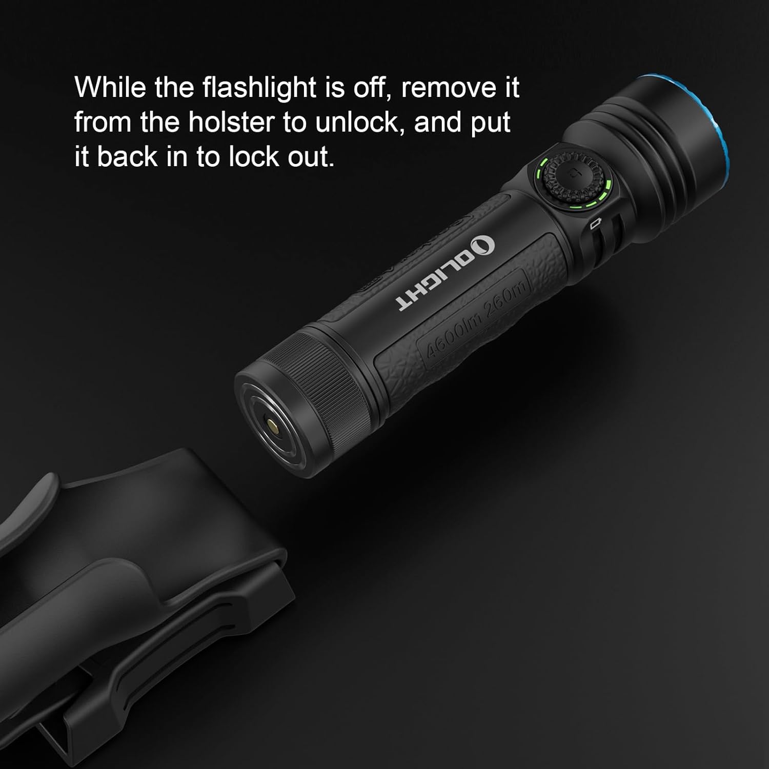 OLIGHT Seeker 4 Pro USB C Rechargeable Flashlight 4600 Lumens Waterproof IPX8 Matte Black Cool White