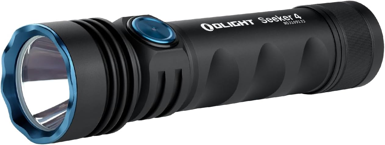 OLIGHT Seeker 4 Rechargeable Bright Flashlights 3100 Lumens High Powerful Flash Light with USB-C Charging 400 Meters Long Rage LED for Emergency Camping and Law Enforcement Matte Black
