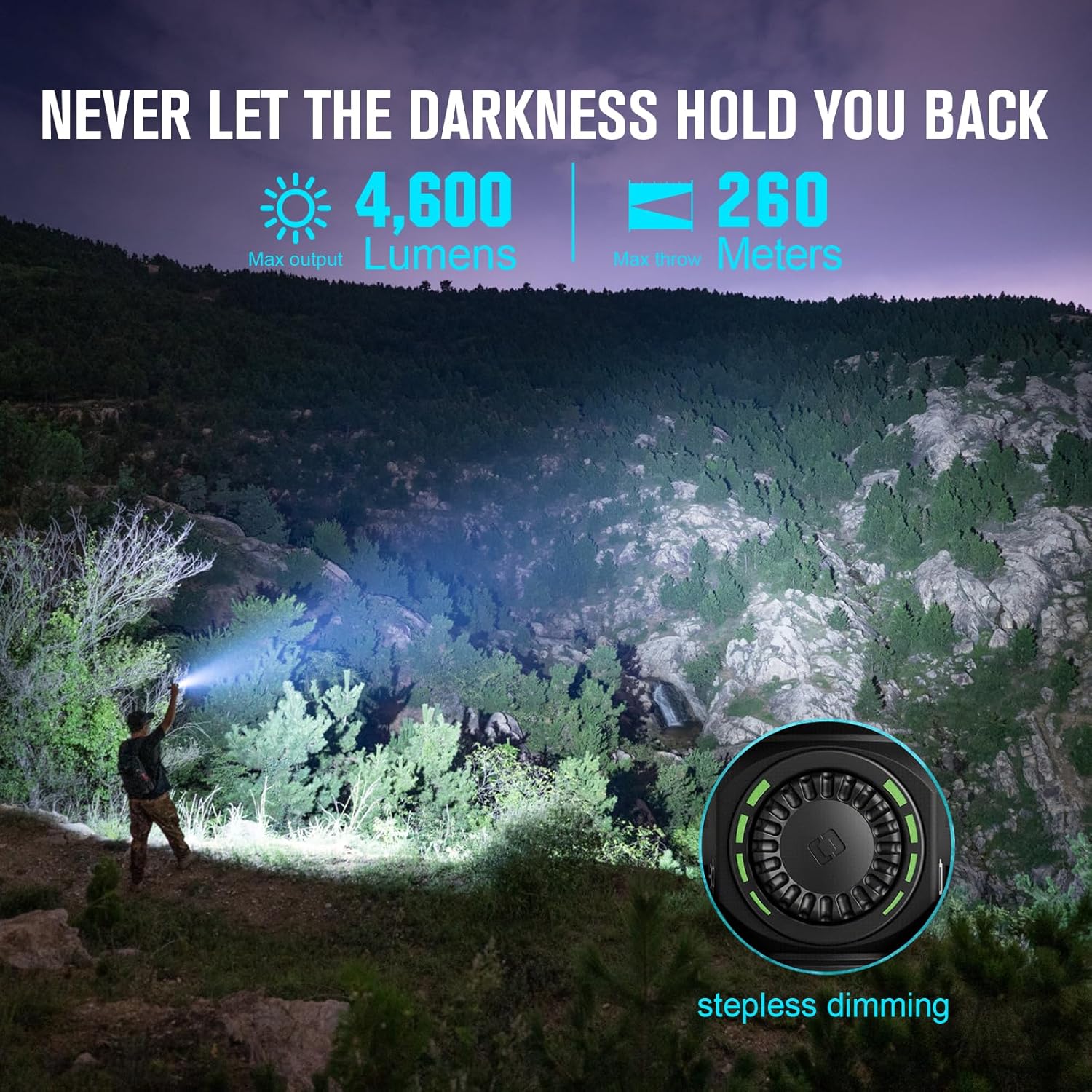 OLIGHT Seeker 4 Pro Rechargeable Flashlights 4600 Lumens USB C Holster Waterproof IPX8 Emergencies Camping Searching Orange Cool White