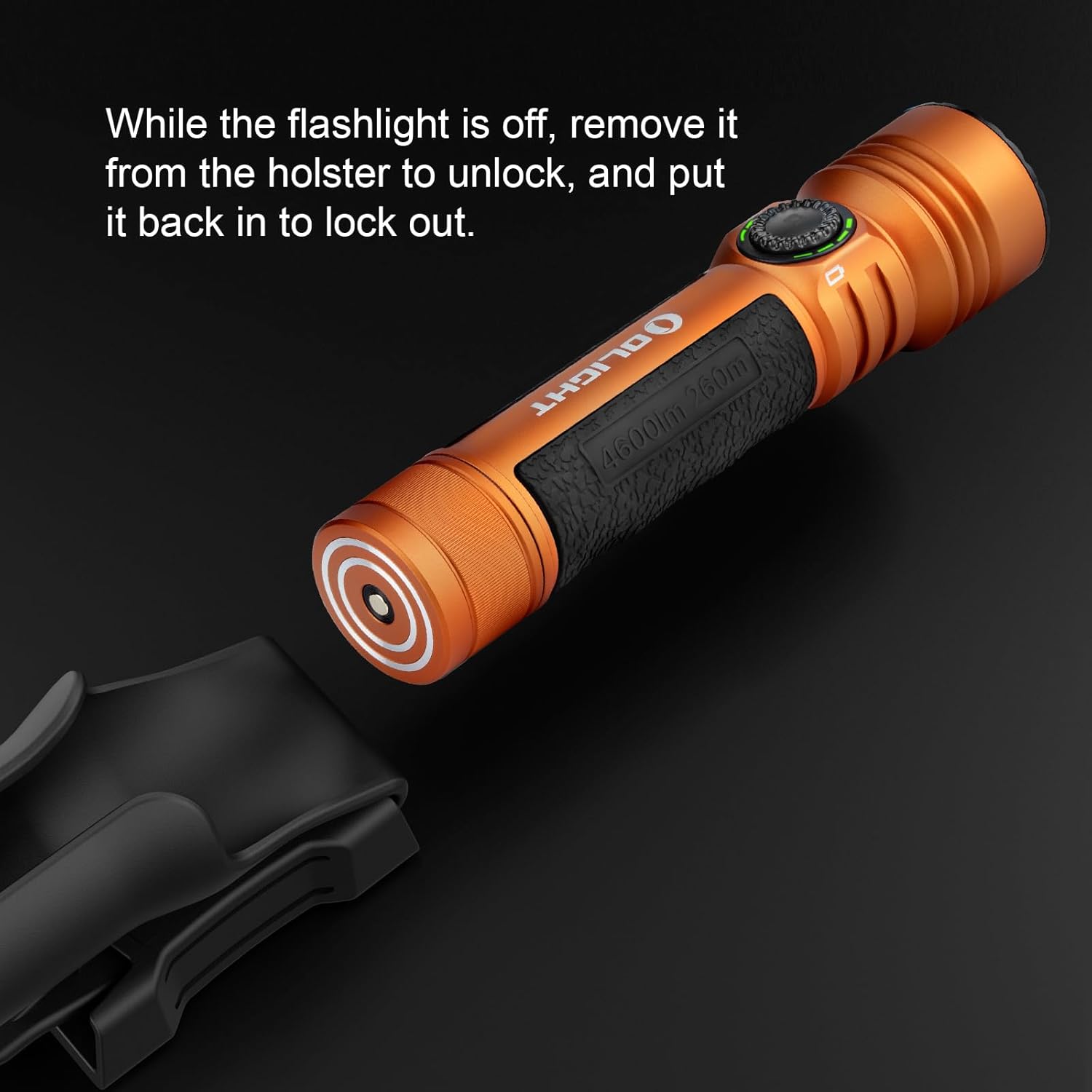 OLIGHT Seeker 4 Pro Rechargeable Flashlights 4600 Lumens USB C Holster Waterproof IPX8 Emergencies Camping Searching Orange Cool White