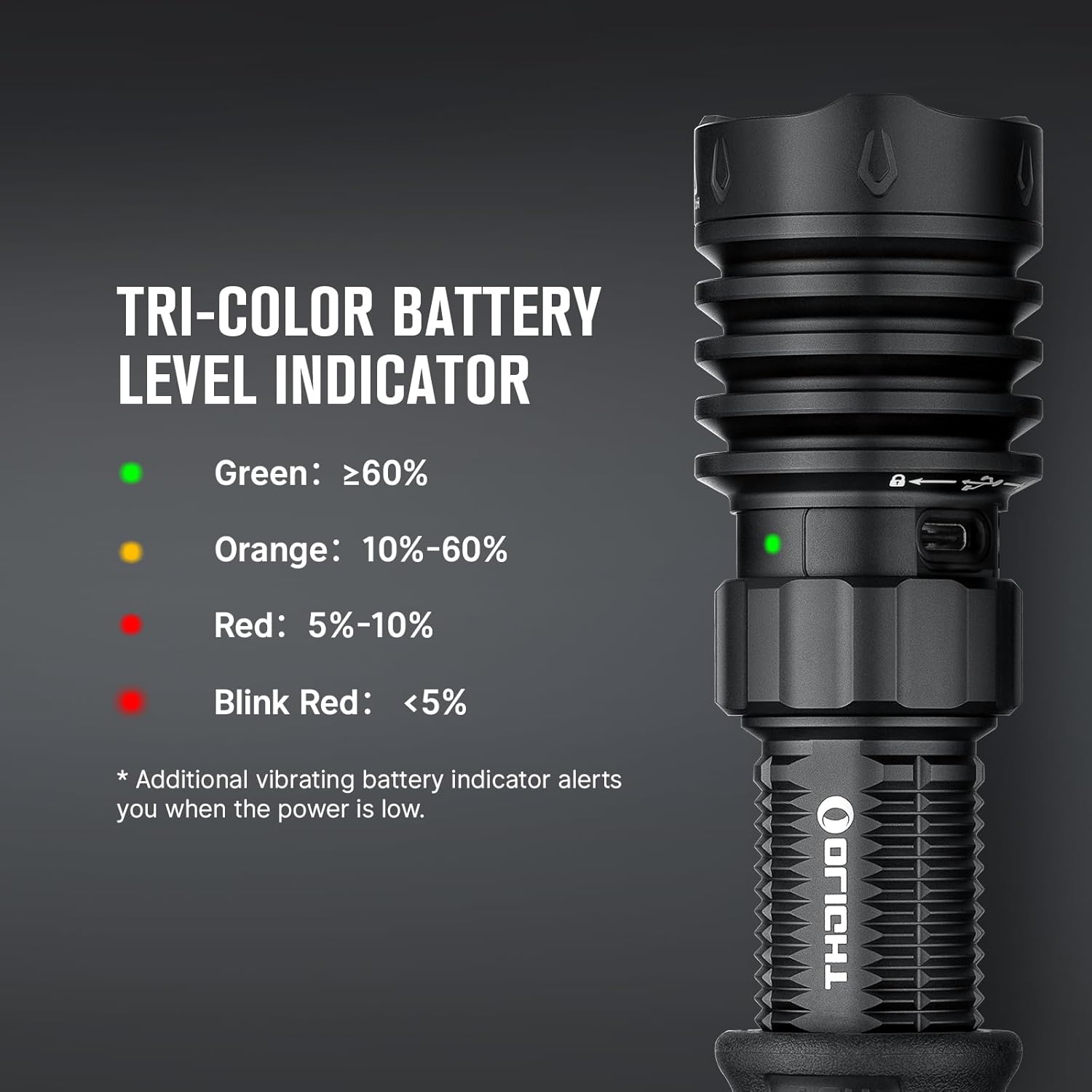 OLIGHT Warrior X 4 Rechargeable Tactical Flashlight 2600 Lumens USB-C Charging Dual-Output Long Range Powerful Tail-Switch Light