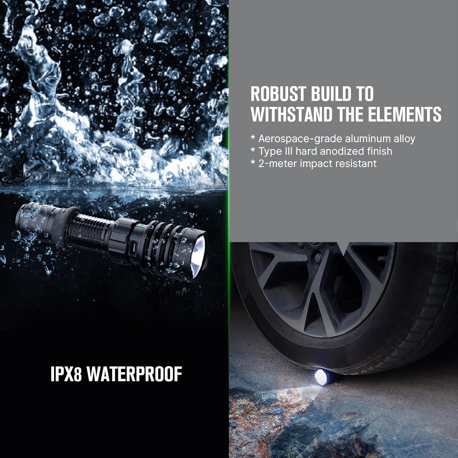 OLIGHT Warrior X 4 Rechargeable Tactical Flashlight 2600 Lumens USB-C Charging Dual-Output Long Range Powerful Tail-Switch Light