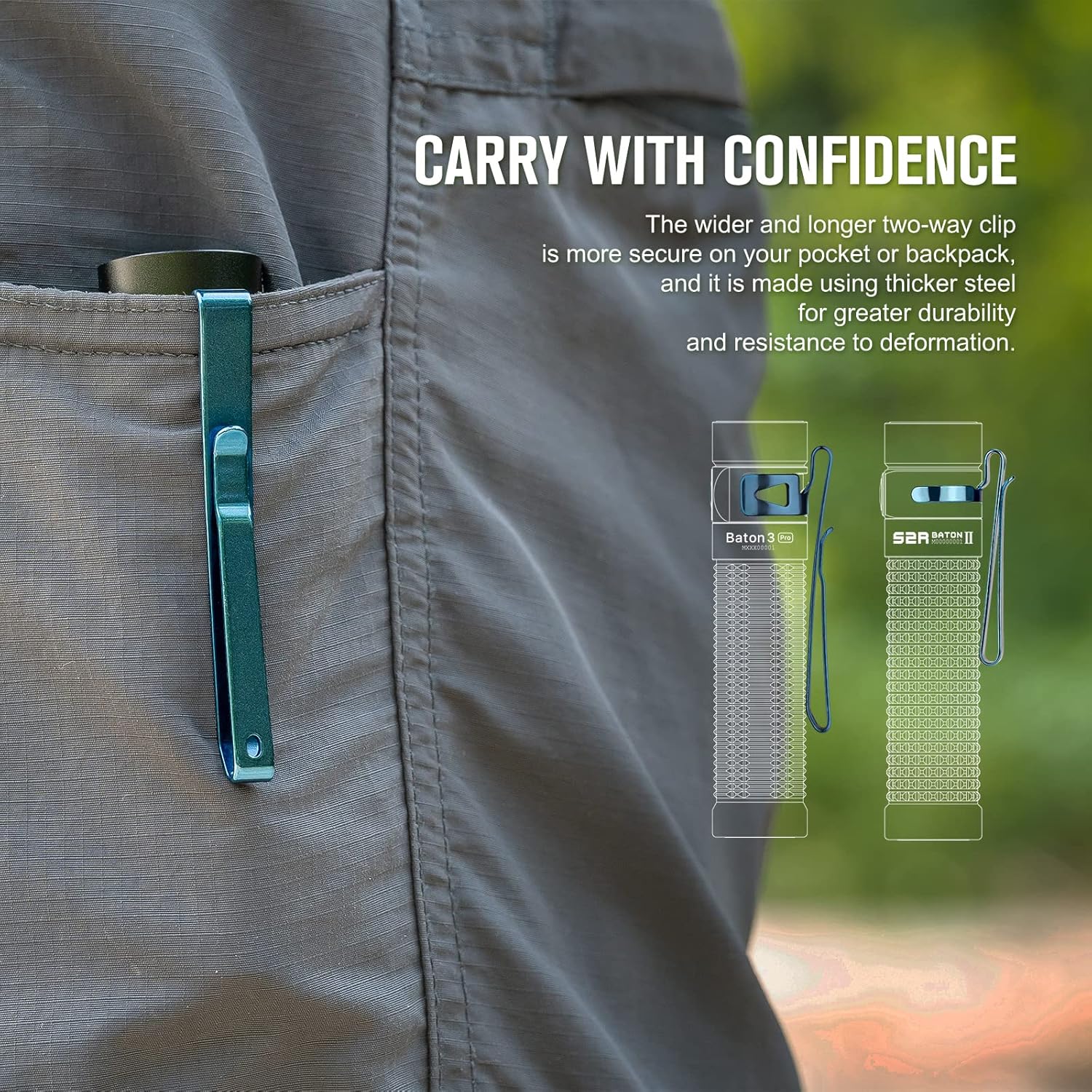 OLIGHT Baton3 Pro 1500 Lumens EDC Rechargeable Flashlights with MCC3 L-Shape Stand High Performance LED Light for Camping and Emergency Cool White Light 5700~6700K