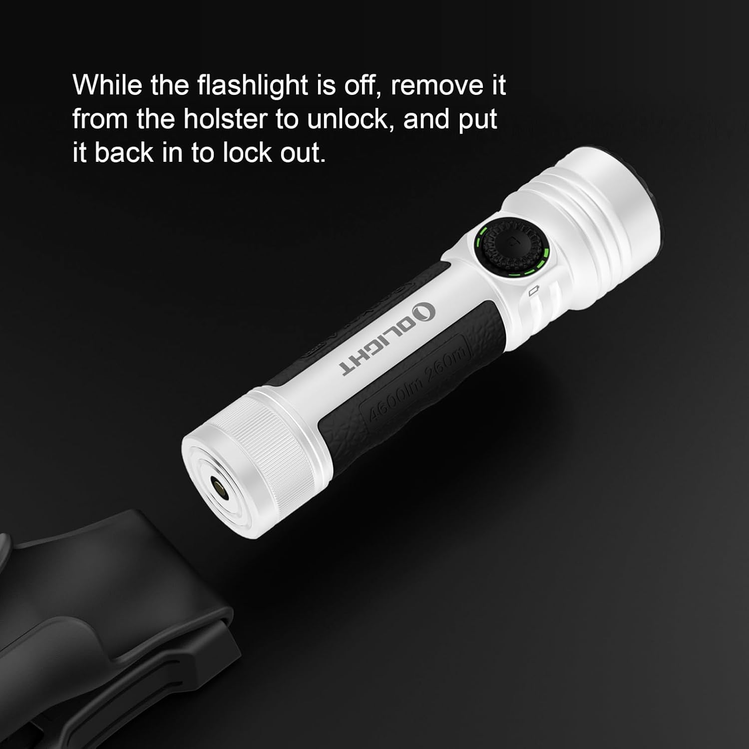 OLIGHT Seeker 4 Pro Rechargeable Flashlights 4600 Lumens High Powerful Bright Light USB C Holster Waterproof IPX8 for Emergencies Camping Searching White