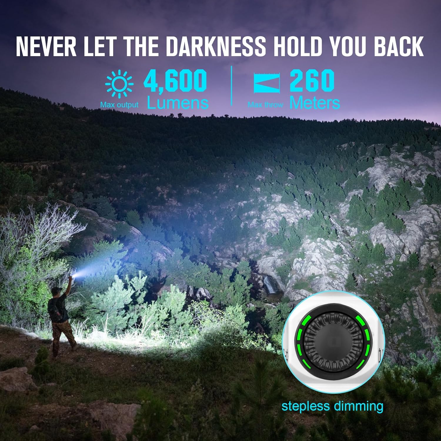 OLIGHT Seeker 4 Pro Rechargeable Flashlights 4600 Lumens High Powerful Bright Light USB C Holster Waterproof IPX8 Emergencies Camping Searching White