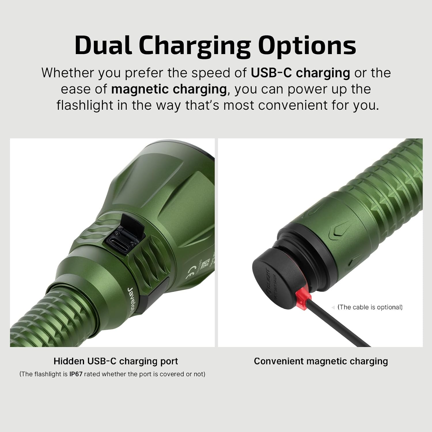 OLIGHT Javelot Turbo 2 1800 Lumen Rechargeable Tactical Flashlight Long-Range 4921ft Throw Dual-Switch LED Hunting Light Wireless Remote 8M Control Battery Pack USB C Cable Black