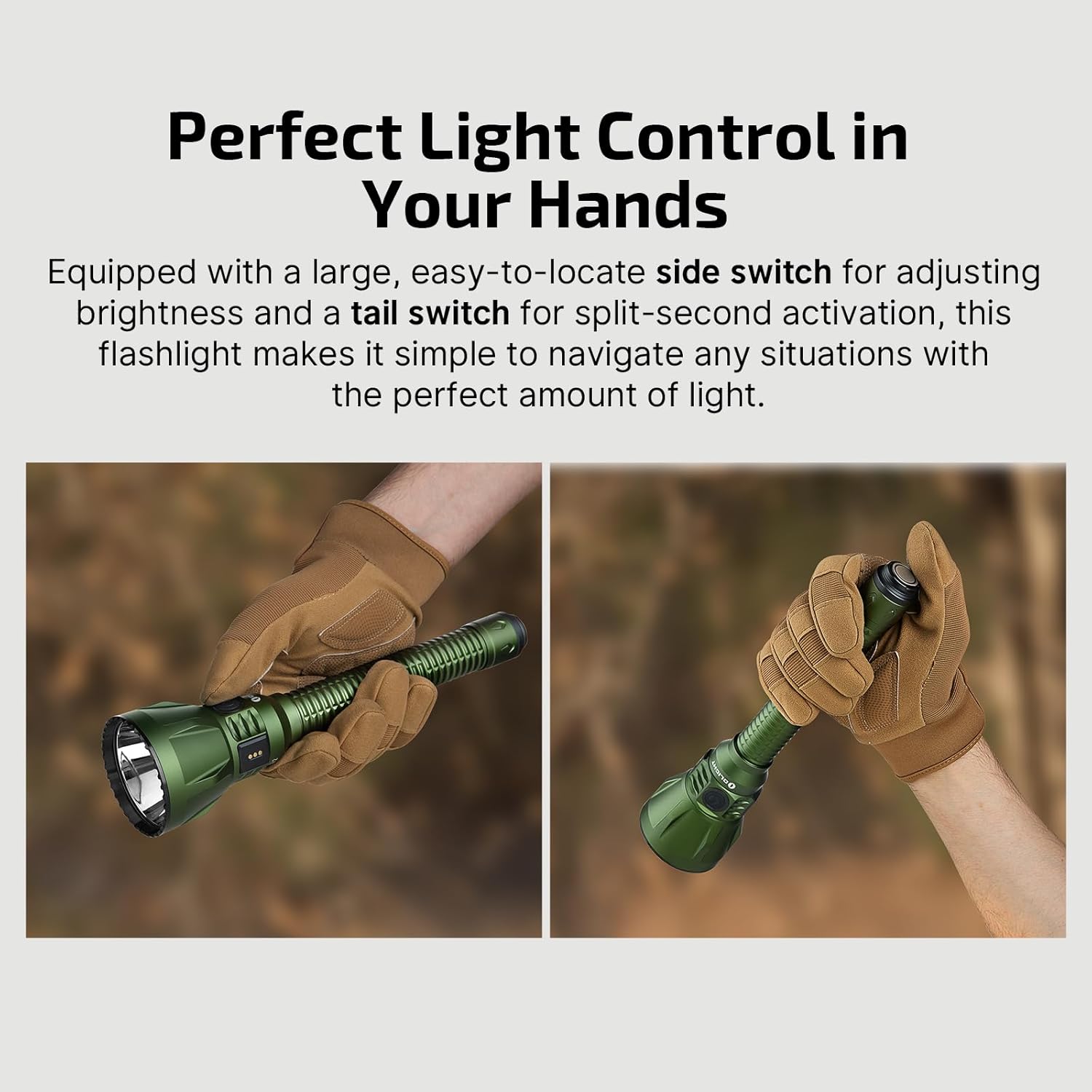 OLIGHT Javelot Turbo 2 1800 Lumen Rechargeable Tactical Flashlight Long-Range 4921ft Throw Dual-Switch LED Hunting Light Wireless Remote 8M Control Battery Pack USB C Cable Black