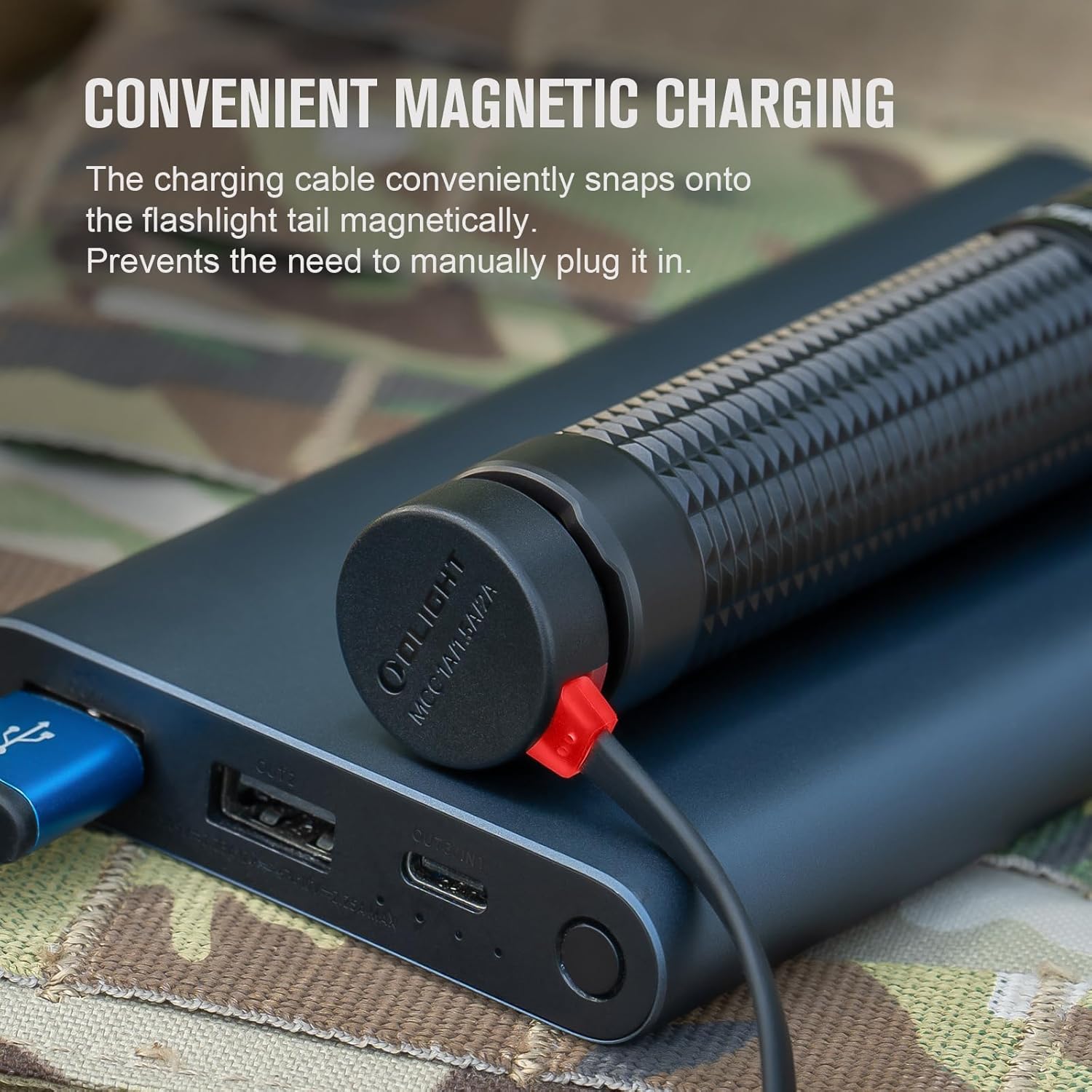 OLIGHT Warrior Mini3 Tactical Flashlight Dual Switches LED Rechargeable Light MCC3 Charger 1750 Lumens Powerful EDC Light Camping Emergency Outdoor Black