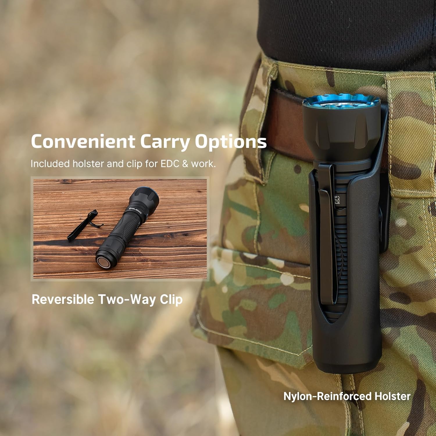OLIGHT Javelot High Power Tactical Flashlight 1350 Lumens Rechargeable EDC Flashlights Dual Switches Long Beam 2395ft Doubles As Rail-Mounted Light for Searching and Hunting Matte Black