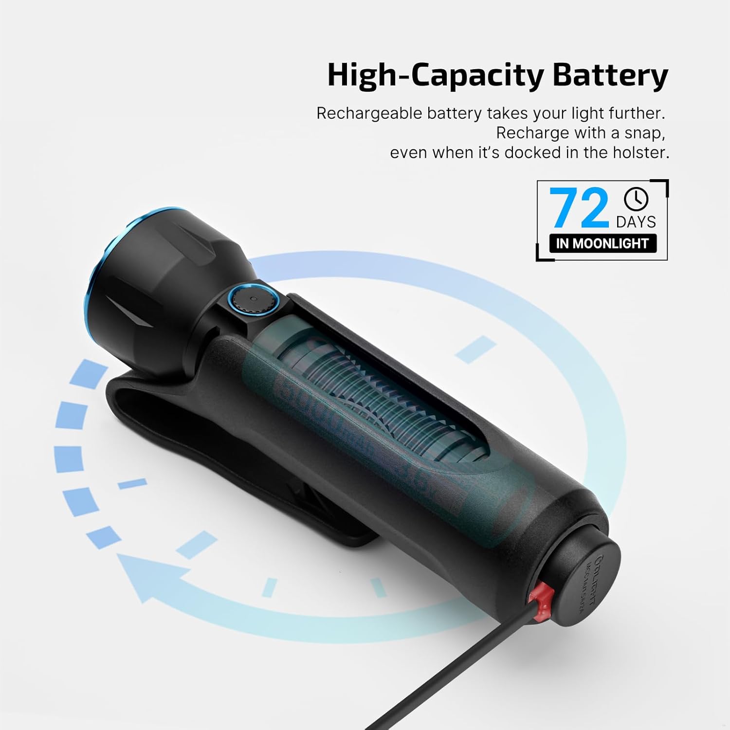 OLIGHT Javelot High Power Tactical Flashlight 1350 Lumens Rechargeable EDC Flashlights Dual Switches Long Beam 2395ft Doubles As Rail-Mounted Light for Searching and Hunting Matte Black