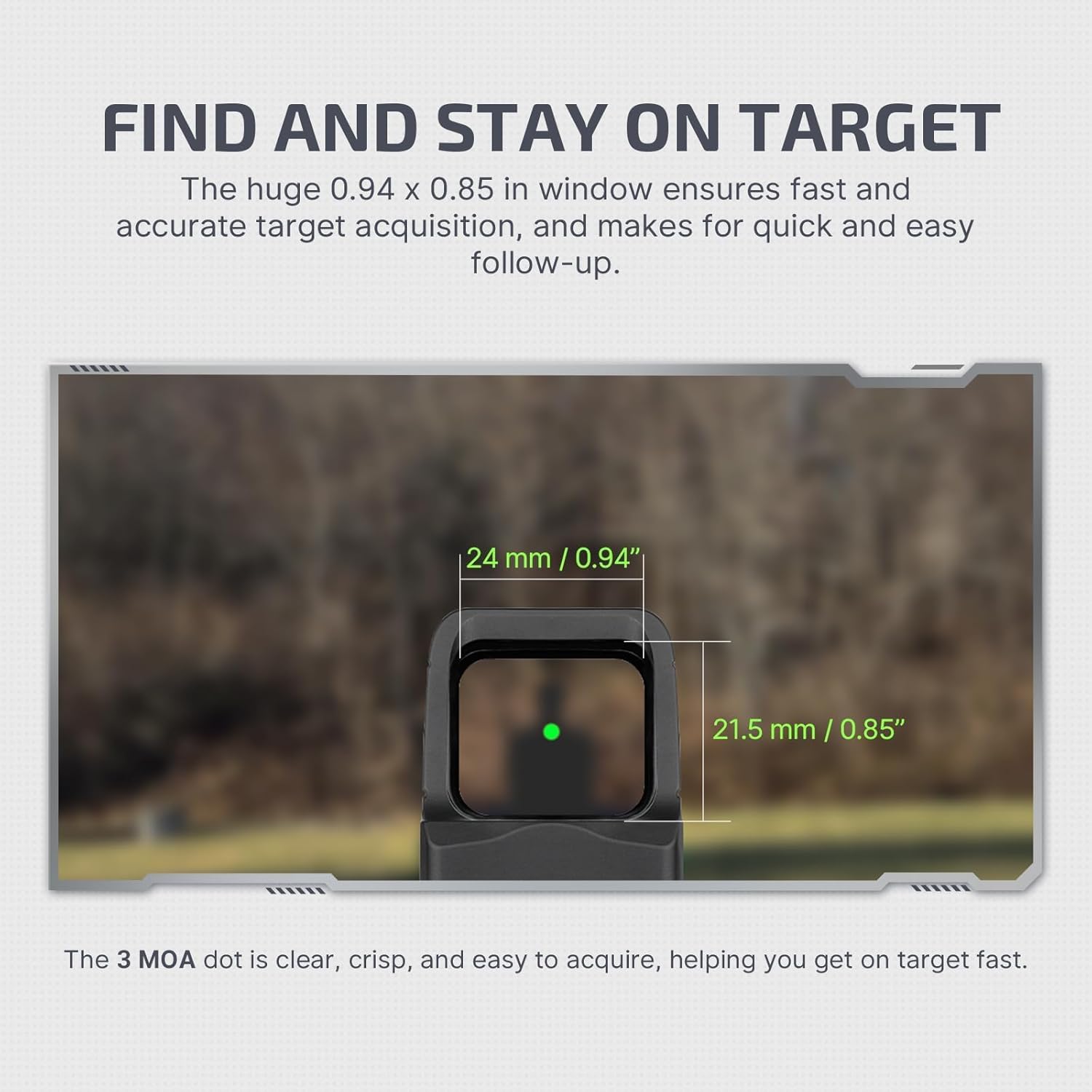 OLIGHT Osight 3 MOA Rechargeable Dot Open Reflex Sight Charging Cover Tactical Parallax-Free Sights Picatinny Mount Compatible Green Red Dot Options