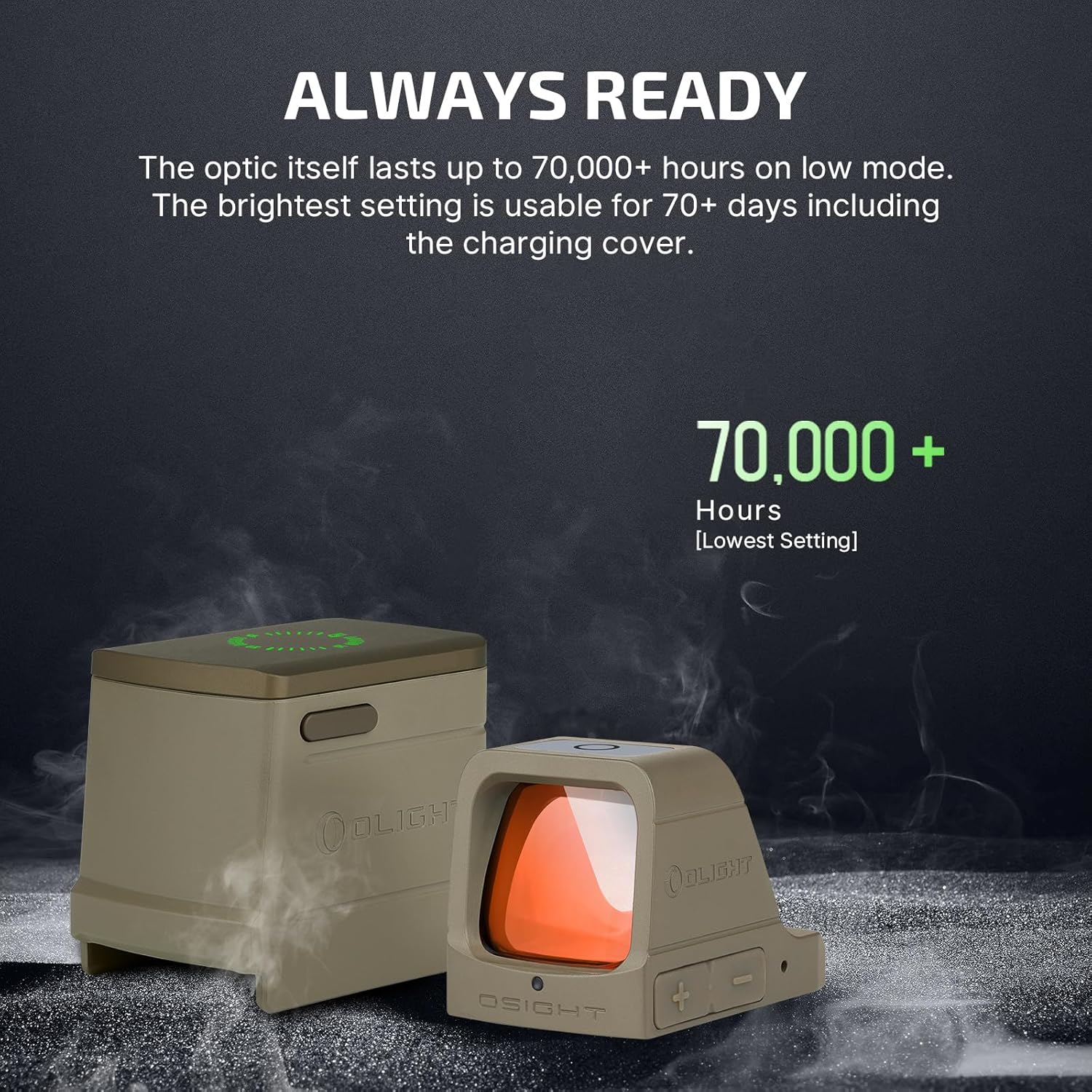 OLIGHT Osight 3 MOA Rechargeable Dot Open Reflex Sight with Charging Cover Tactical Parallax-Free Sights Picatinny Mount - Green Red Dot Options