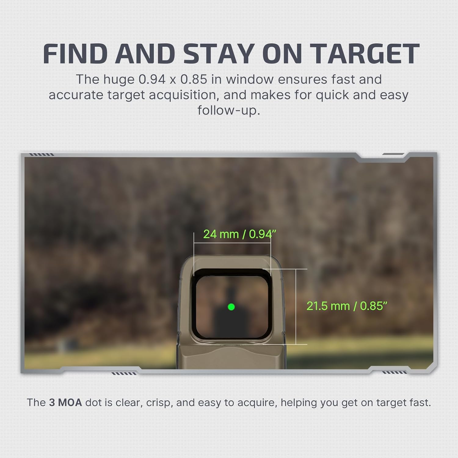 OLIGHT Osight 3 MOA Rechargeable Dot Open Reflex Sight with Charging Cover Tactical Parallax-Free Sights Picatinny Mount - Green Red Dot Options