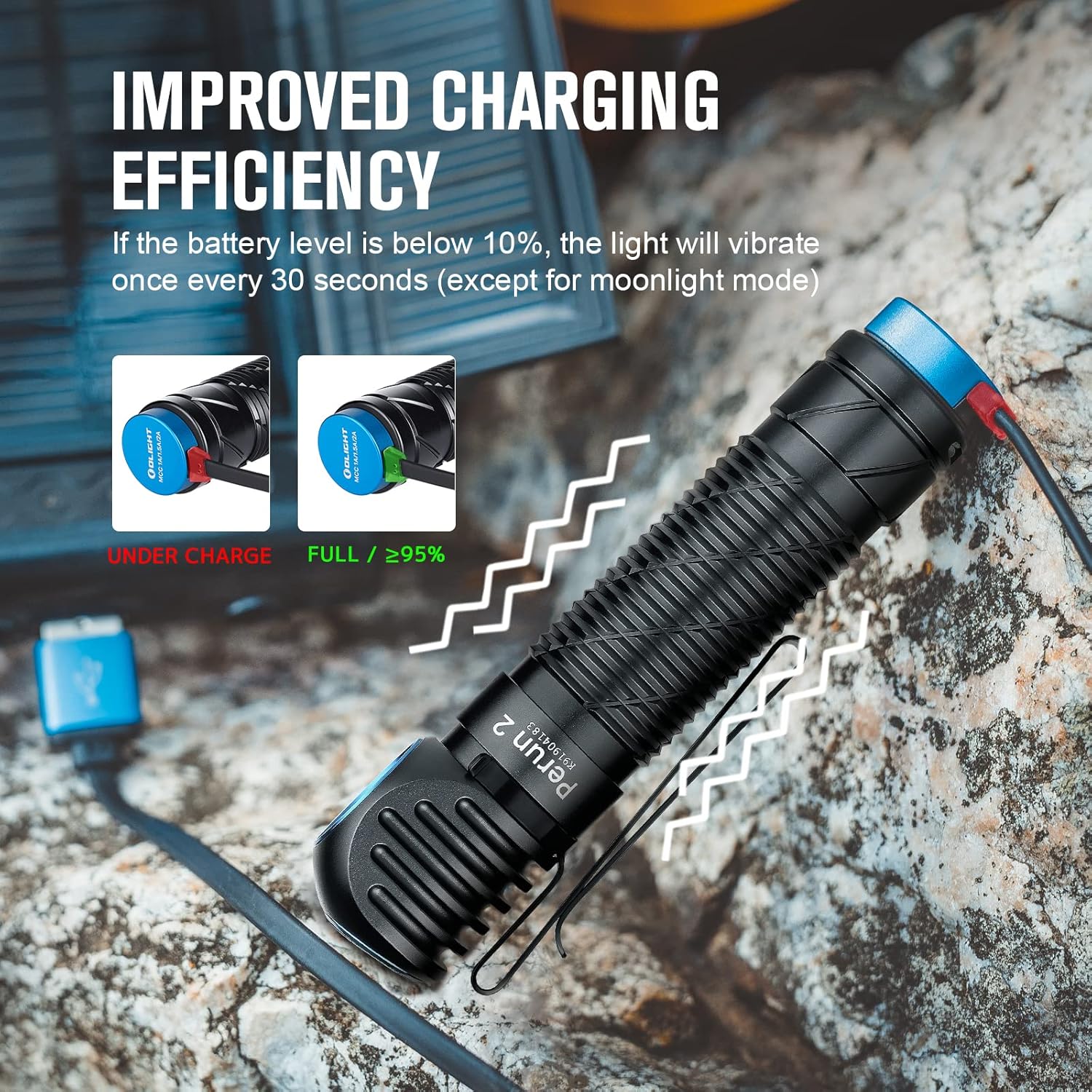 OLIGHT Perun 2 2500 Lumens Rechargeable Headlamp Multi-Functional Right Angle MCC Waterproof Flashlight with Headband Ideal for Night Camping Hiking Hunting Black