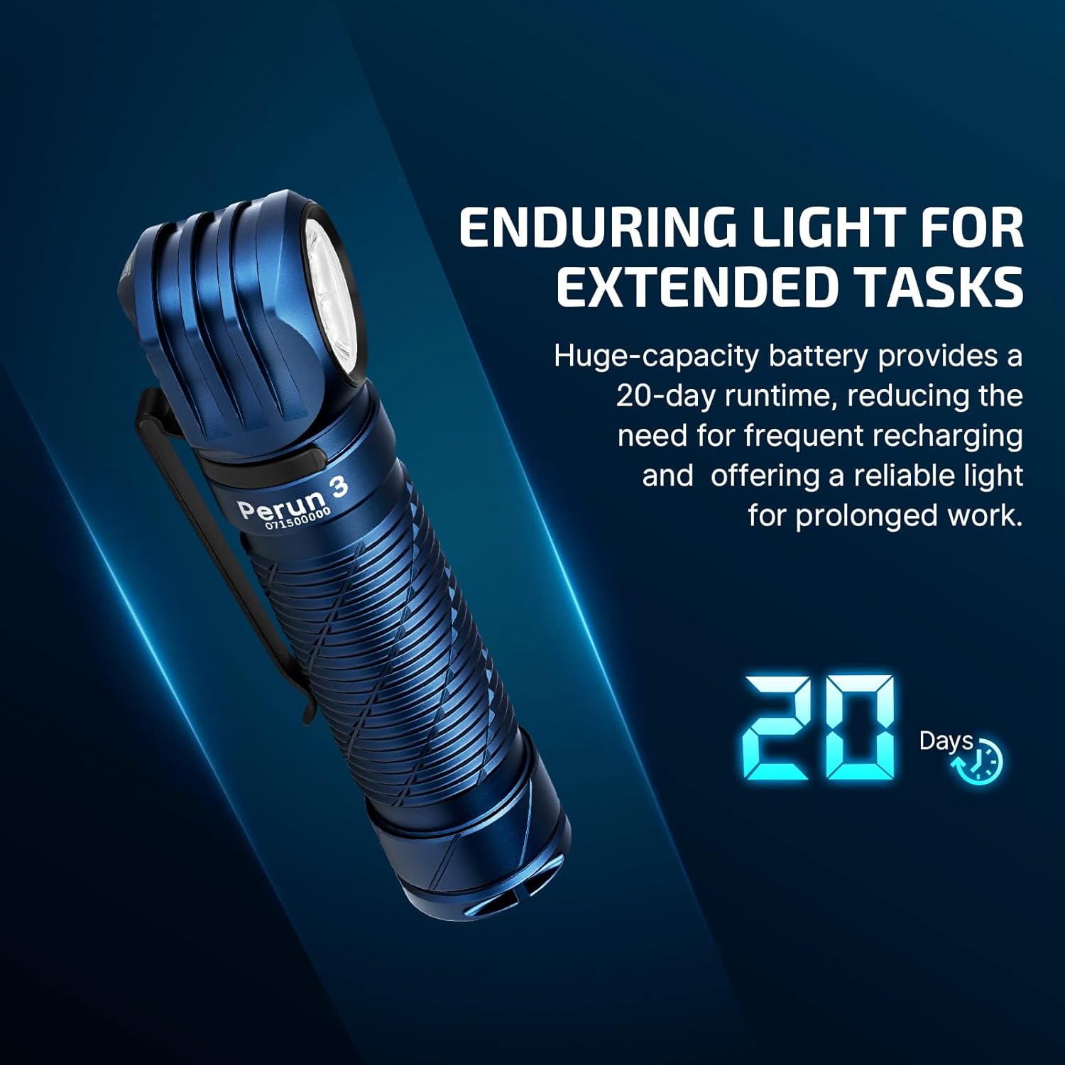 OLIGHT Perun 3 Rechargeable Headlamp Flashlight 3000 Lumens LED Headlight Red Light Waterproof Head Lamp Headband Outdoor Camping Hiking Working Midnight Blue