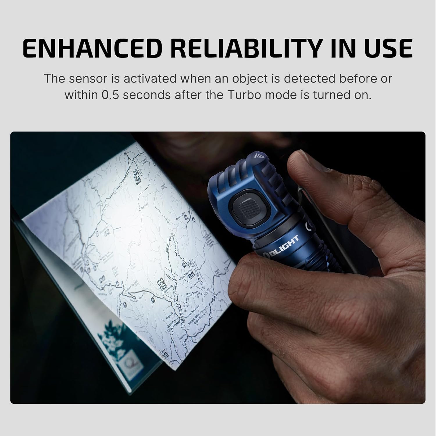 OLIGHT Perun 3 Rechargeable Headlamp Flashlight 3000 Lumens LED Headlight Red Light Waterproof Head Lamp Headband Outdoor Camping Hiking Working Midnight Blue