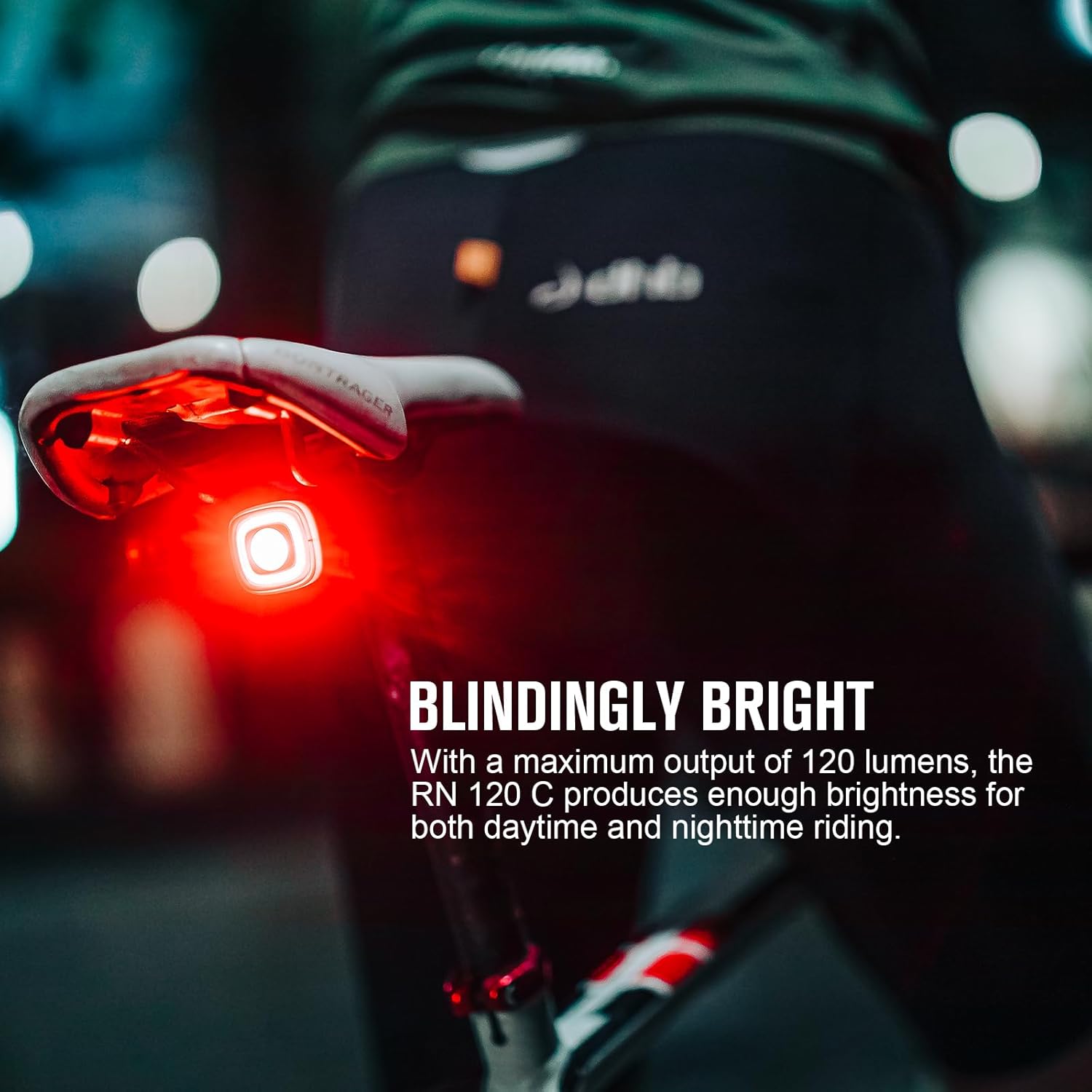 OLIGHT RN 120 C Bike Lights 120 Lumens Tail Light 260 Degree Visibility 1500m Viewable Range USB Rechargeable Bike Break Light IPX6 Waterproof Road and Urban Cyclists