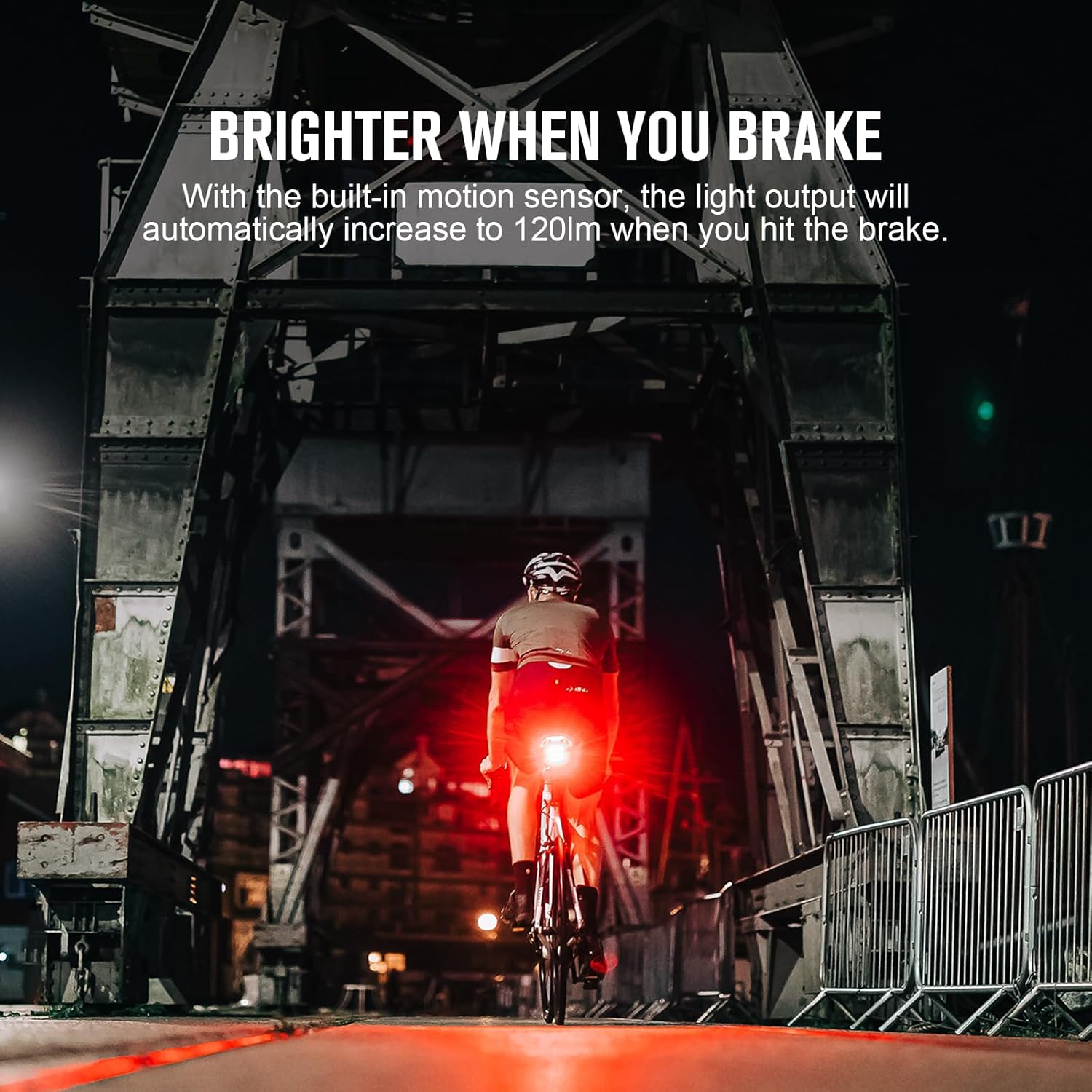 OLIGHT RN 120 C Bike Lights 120 Lumens Tail Light 260 Degree Visibility 1500m Viewable Range USB Rechargeable Bike Break Light IPX6 Waterproof Road and Urban Cyclists