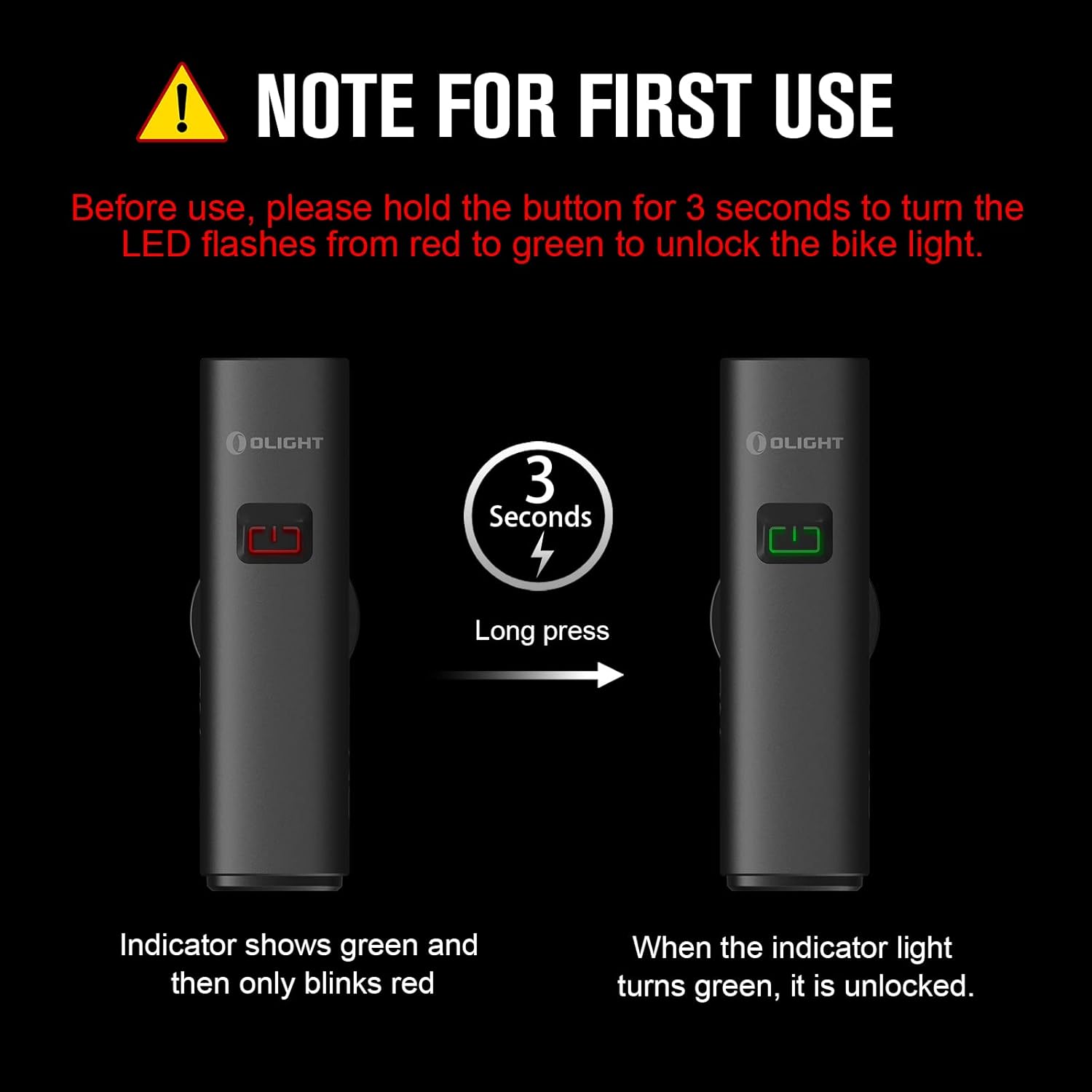 OLIGHT RN 1500 Rechargeable Bike Headlights 1500 Lumens USB Type C Reverse Charging Rechargeable Battery IPX7 Waterproof