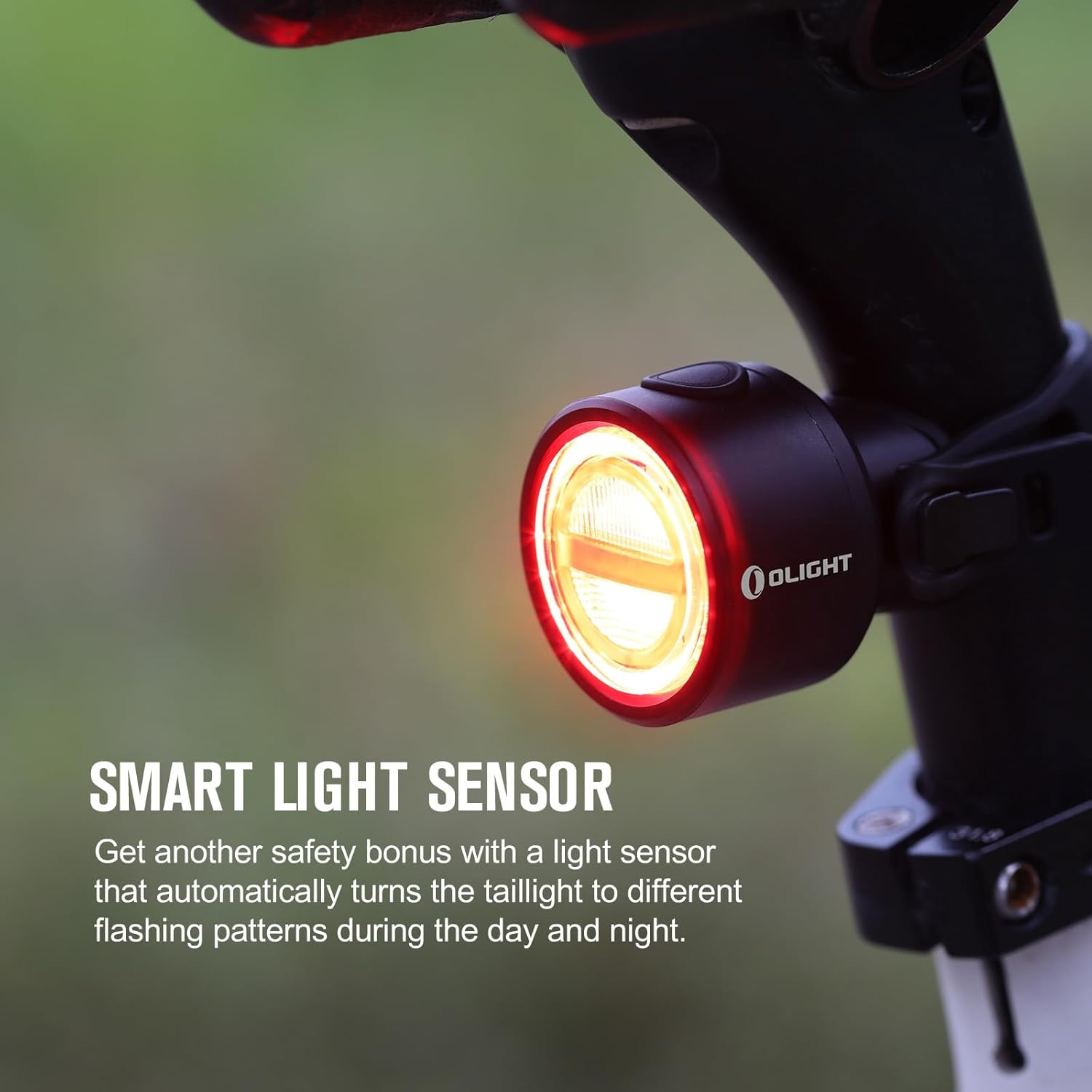 OLIGHT BS 100 Bike Tail Light 100 Lumens 260 Degree Visibility Bicyle Rear Lights 1000m Viewable Range Type-C Rechargeable Break Sensing Taillights IPX6 Waterproof for Road and Urban Cyclists.