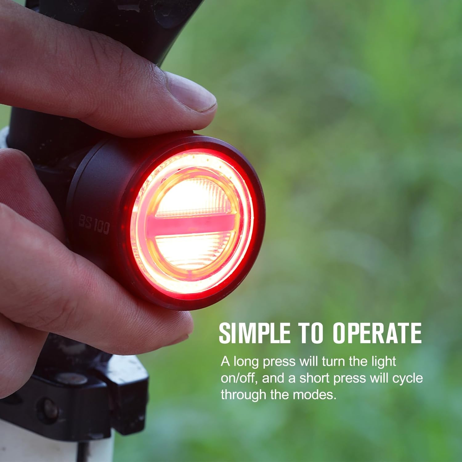OLIGHT BS 100 Bike Tail Light 100 Lumens 260 Degree Visibility Bicyle Rear Lights 1000m Viewable Range Type-C Rechargeable Break Sensing Taillights IPX6 Waterproof for Road and Urban Cyclists.