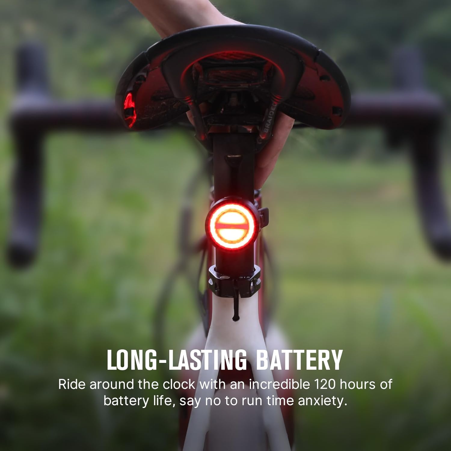 OLIGHT BS 100 Bike Tail Light 100 Lumens 260 Degree Visibility Bicyle Rear Lights 1000m Viewable Range Type-C Rechargeable Break Sensing Taillights IPX6 Waterproof for Road and Urban Cyclists.