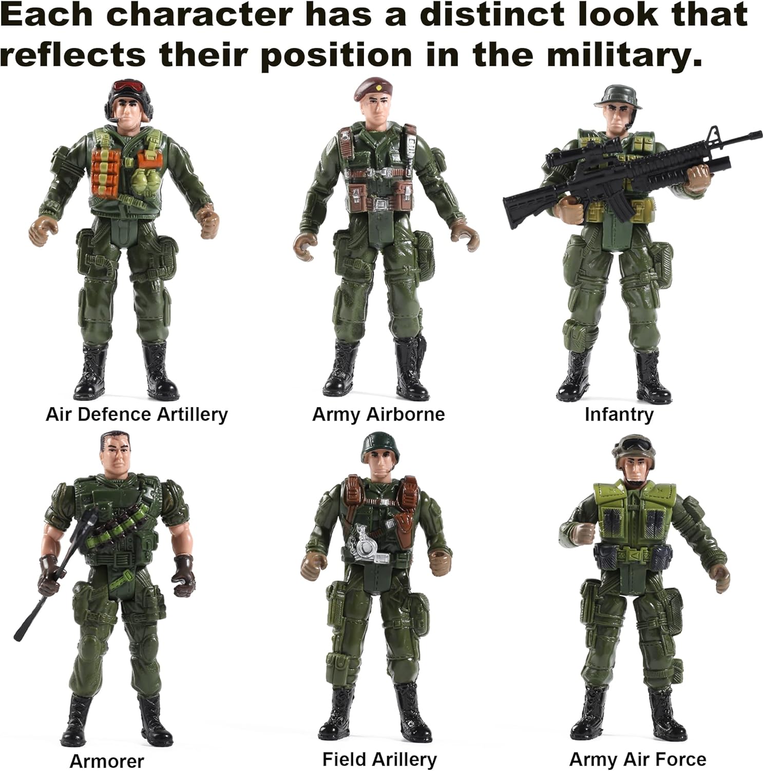 US Army Men SWAT Team Toy Soldiers Action Figures Military Weapons Accessories Kids Boys Girls 12Pcs