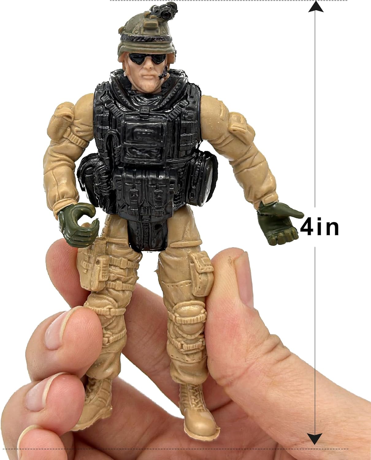 US Army Men SWAT Team Toy Soldiers Action Figures Military Weapons Accessories Kids Boys Girls 12Pcs