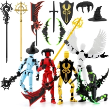 Titan 13 T13 Action Figure Assembly Completed 5-Pack - Lucky 13 Articulated Dummy Gift for Boys Desktop Decorations - Muñeco de Acción Multicolored