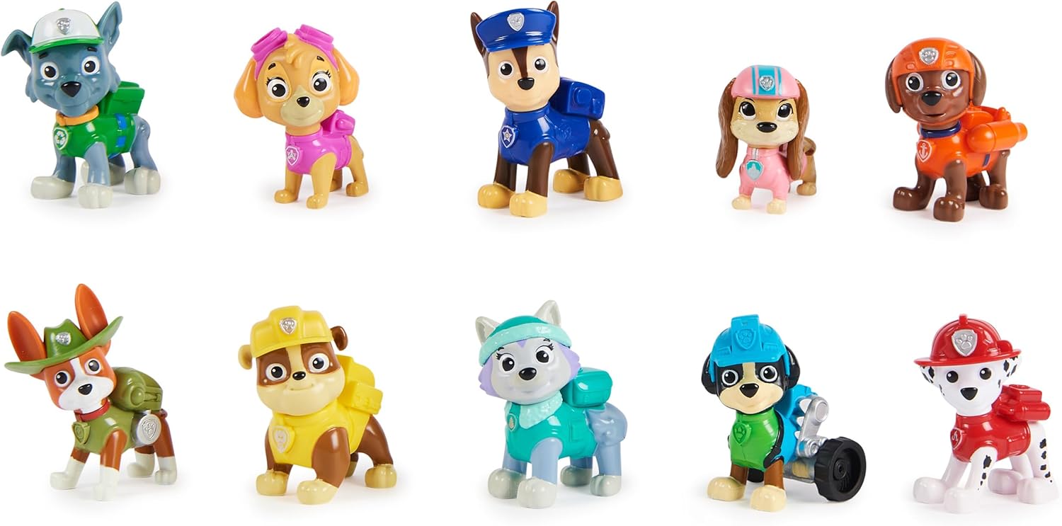 PAW PATROL 10TH ANNIVERSARY ALL PAWS ON DECK TOY FIGURES GIFT PACK 10 COLLECTIBLE ACTION FIGURES KIDS TOYS AGES 3+